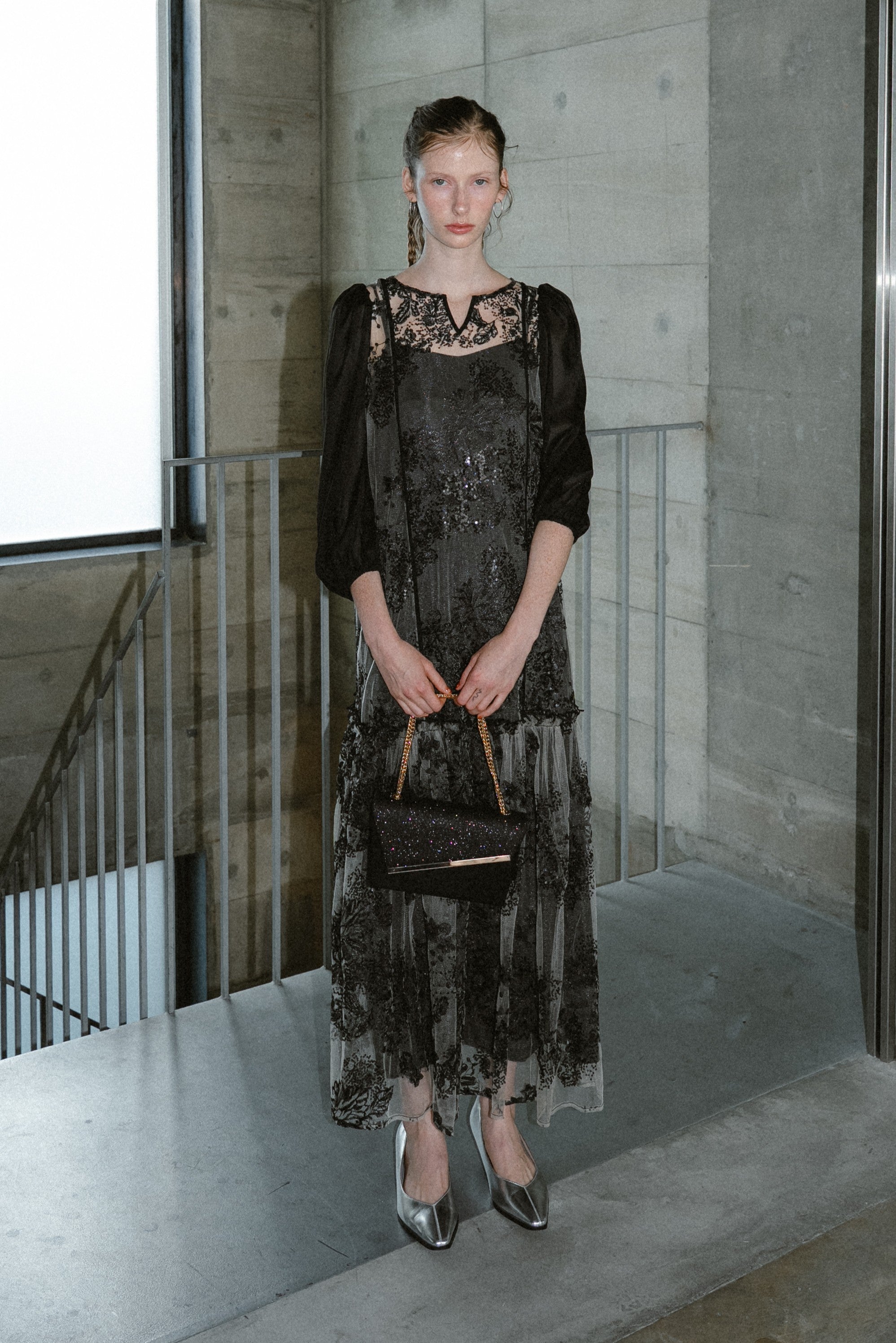 1036 Detachable sleeve dress