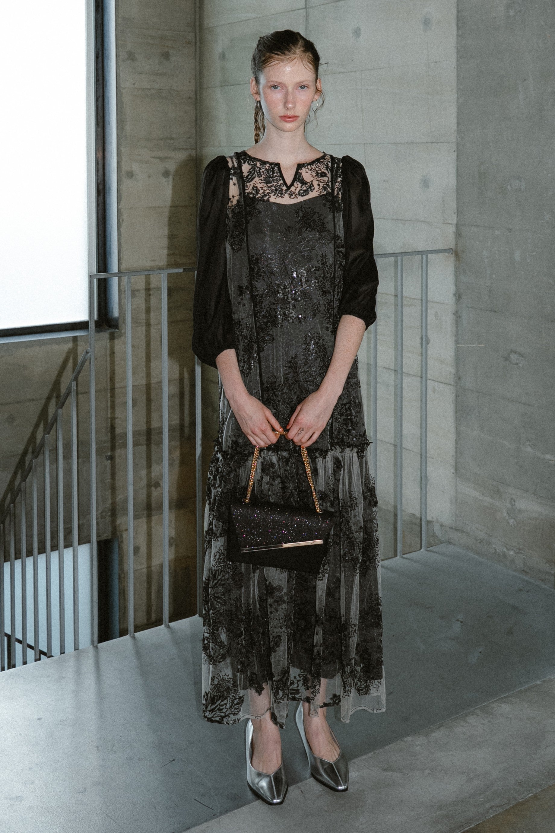 1008 Glitter & Suede touch bag