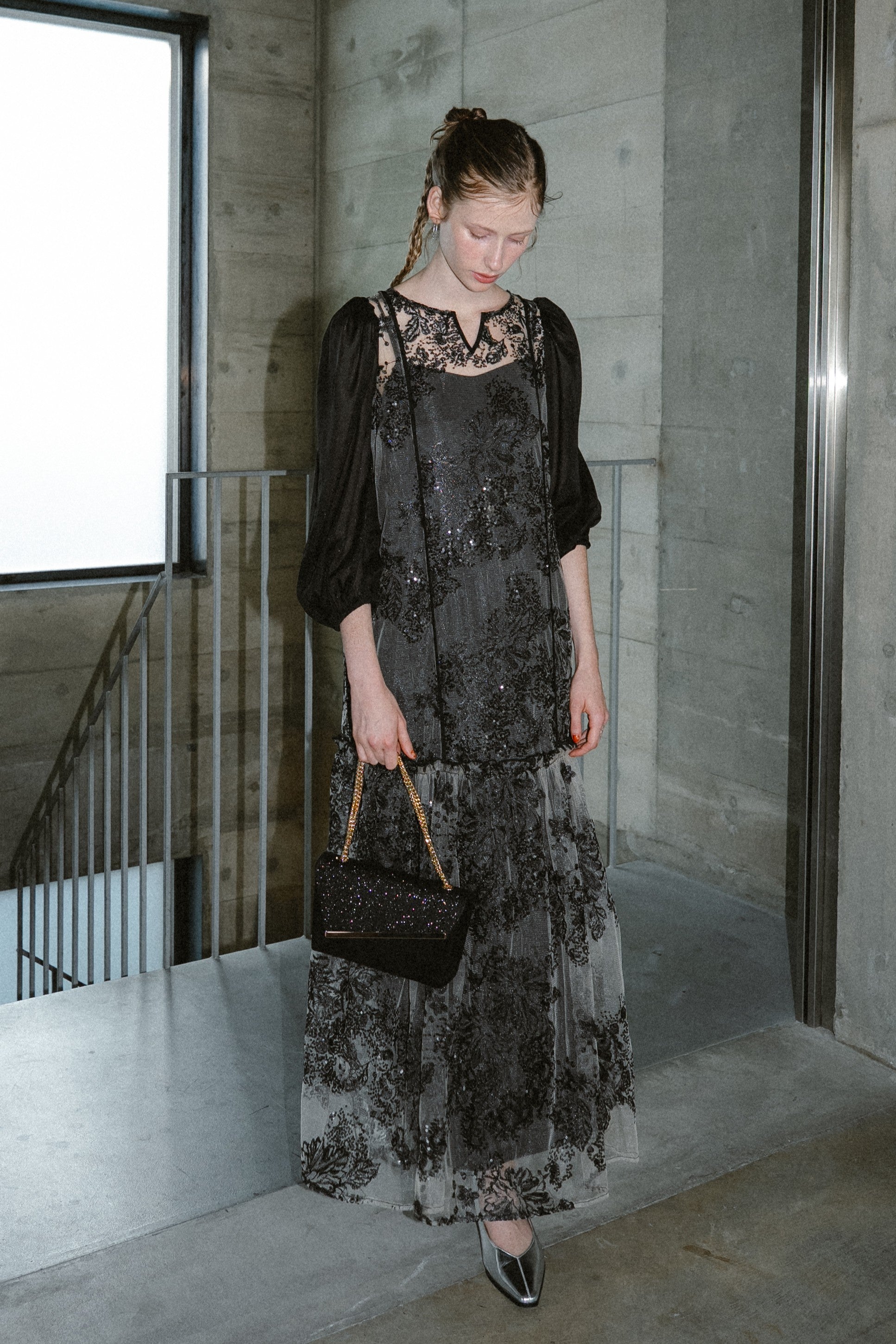 1008 Glitter & Suede touch bag