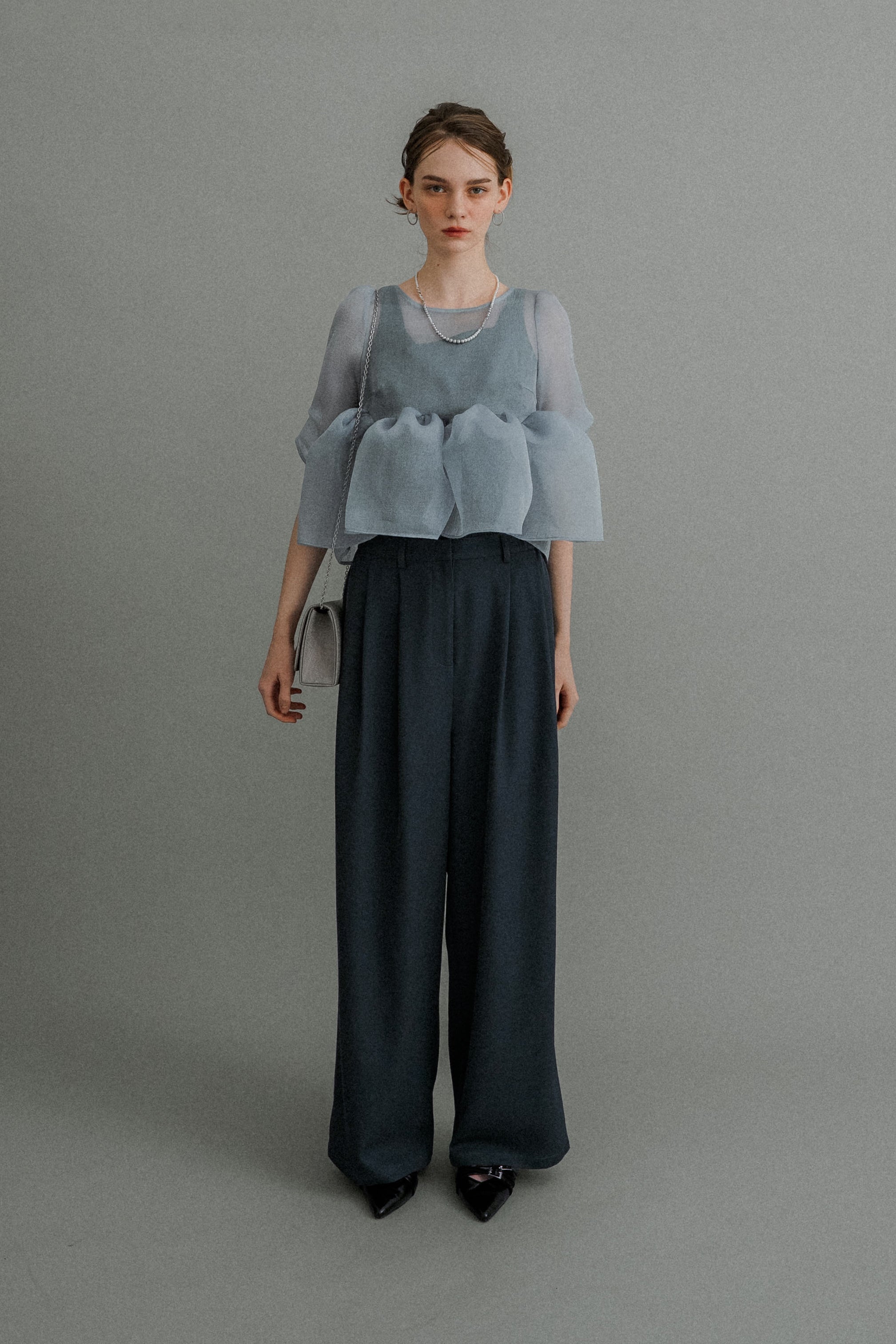 1042 Organza Peplum 3Piece