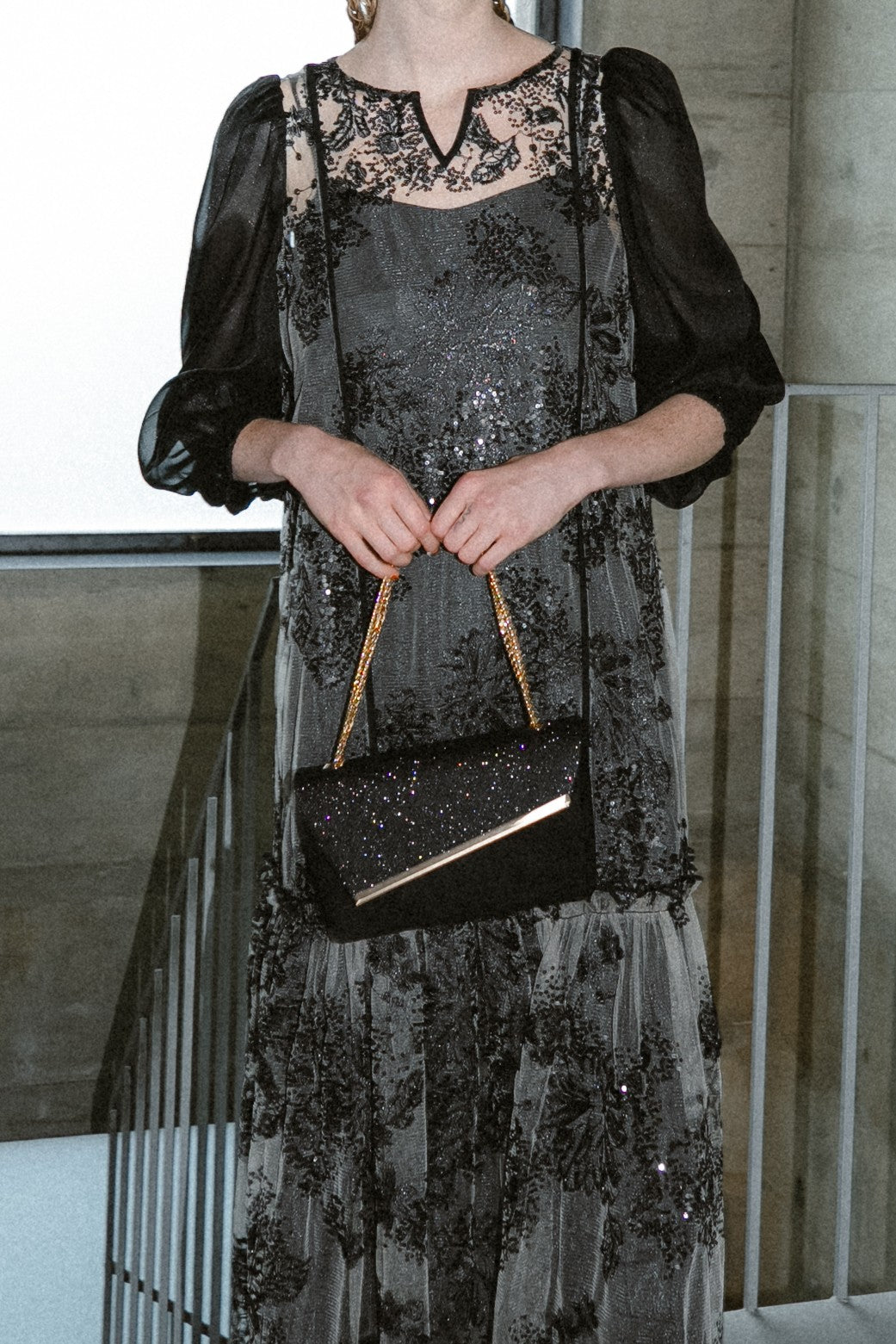 1008 Glitter & Suede touch bag