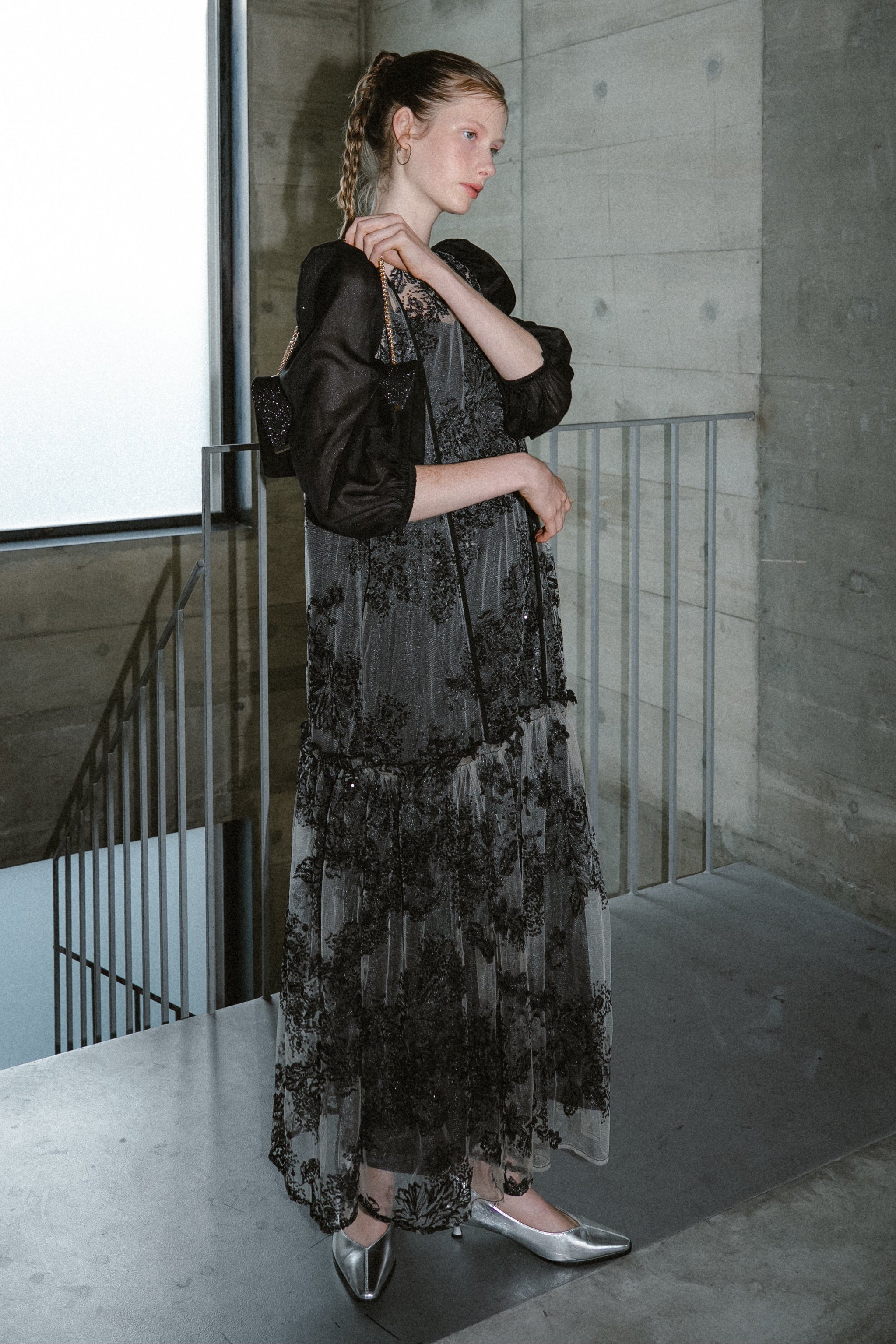 1008 Glitter & Suede touch bag