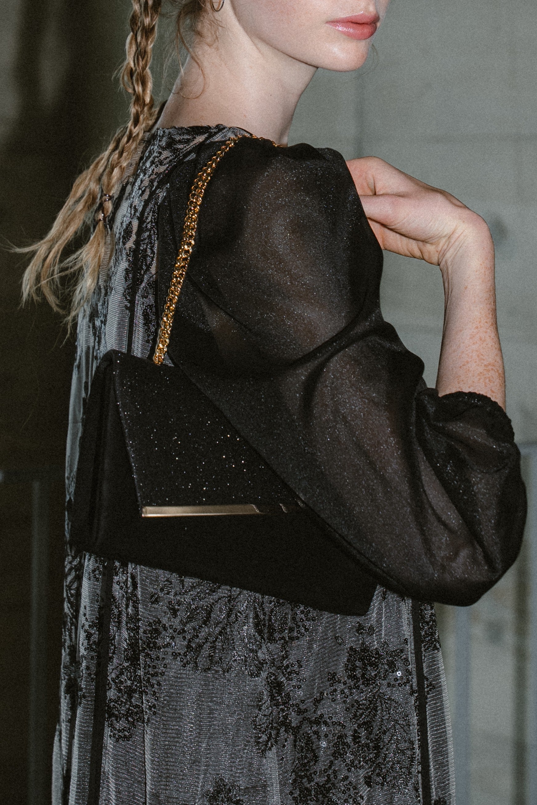 1008 Glitter & Suede touch bag