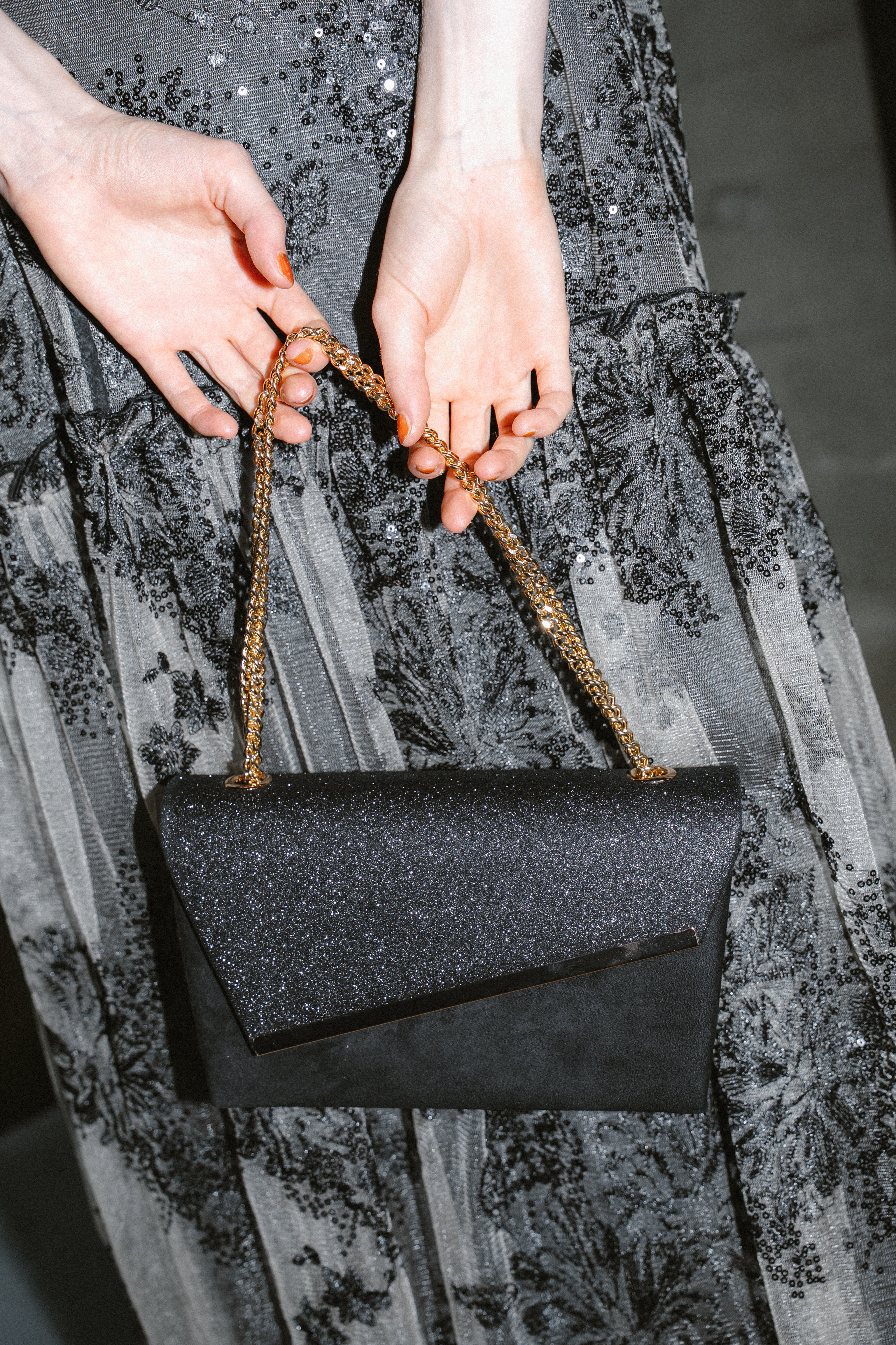 1008 Glitter & Suede touch bag