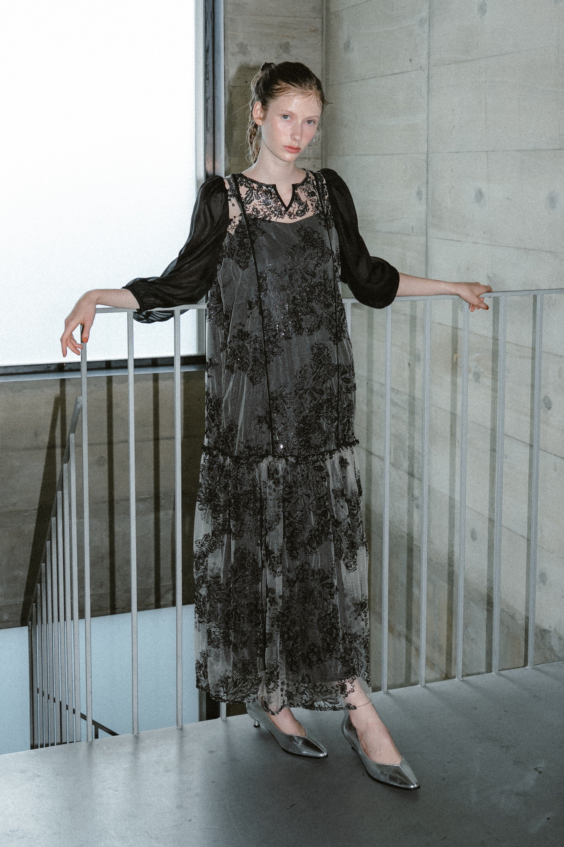 1036 Detachable sleeve dress