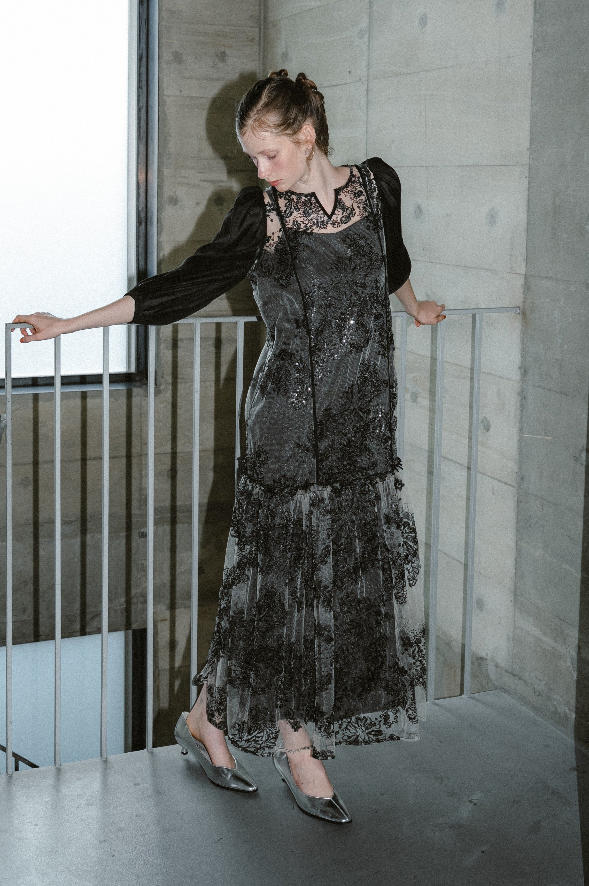 1036 Detachable sleeve dress