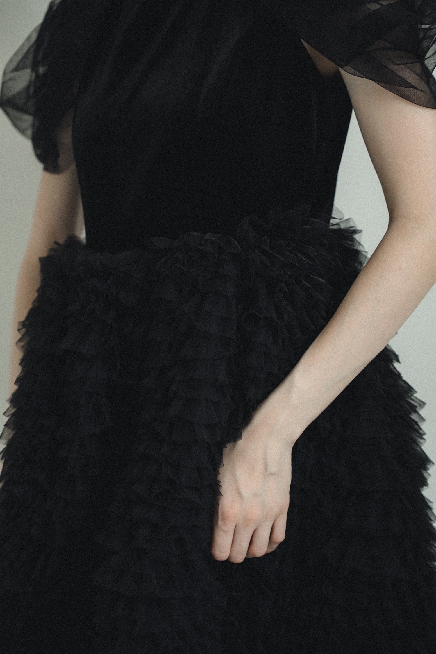 1137 Velour Ruffle Dress