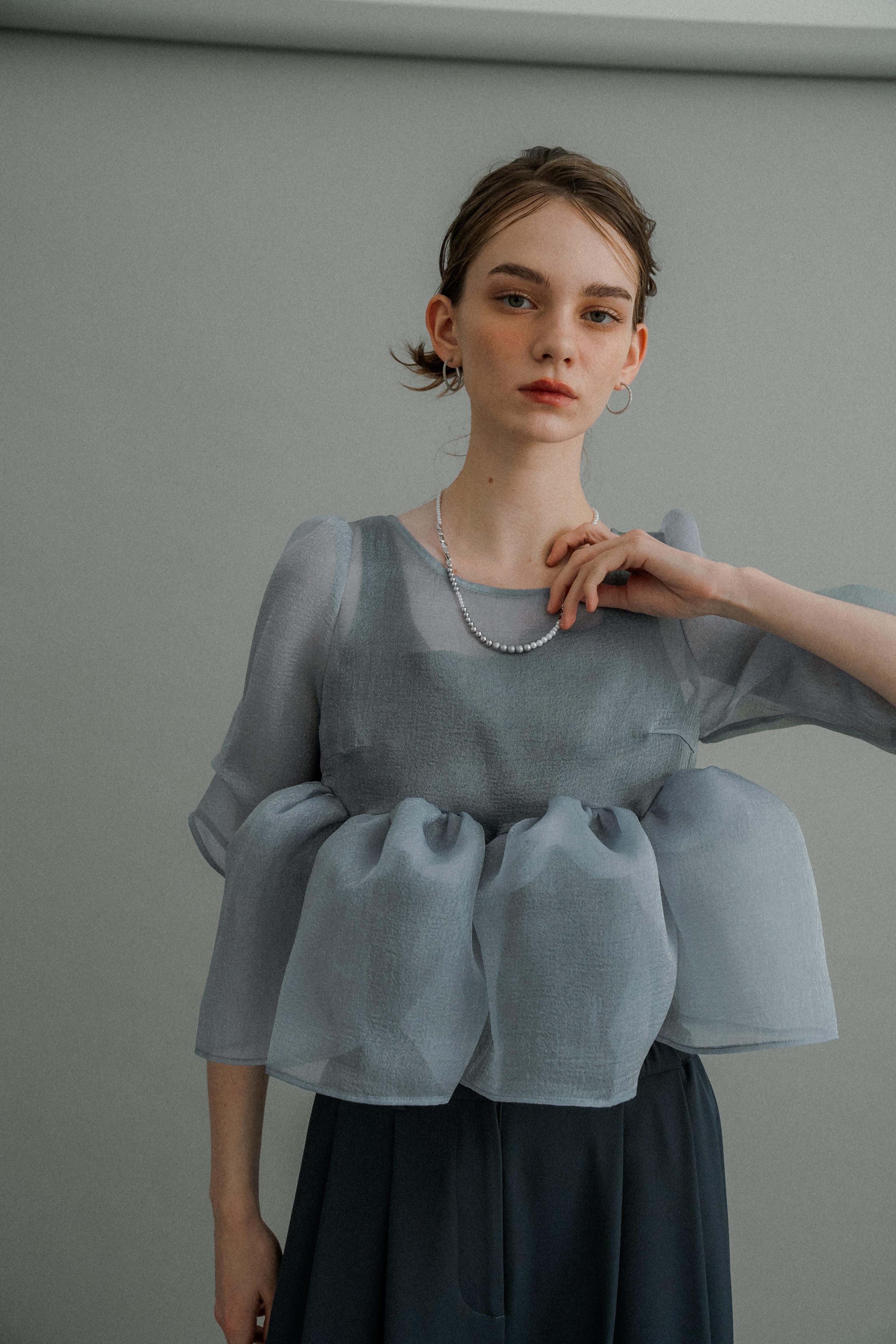 1042 Organza Peplum 3Piece