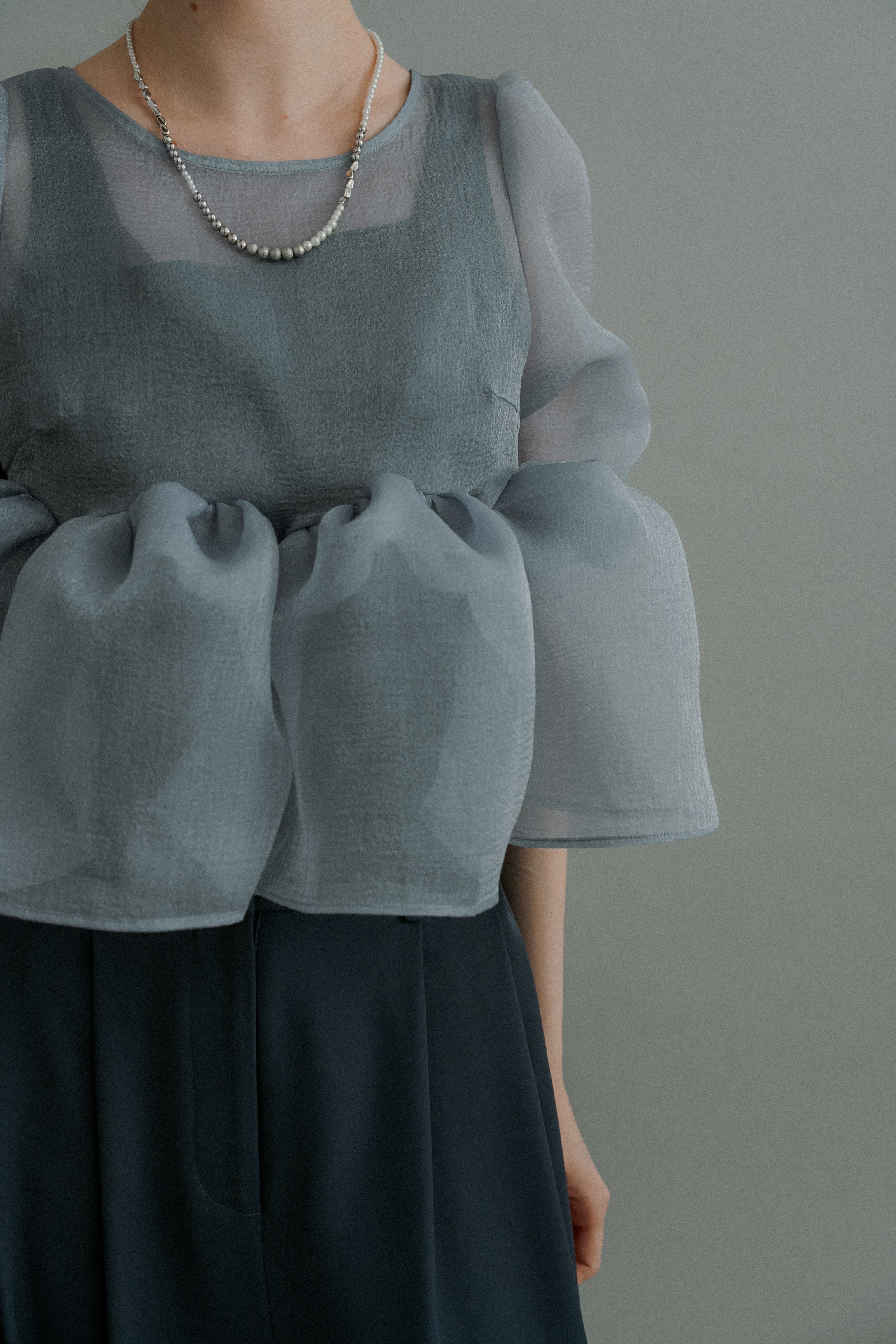 1042 Organza Peplum 3Piece