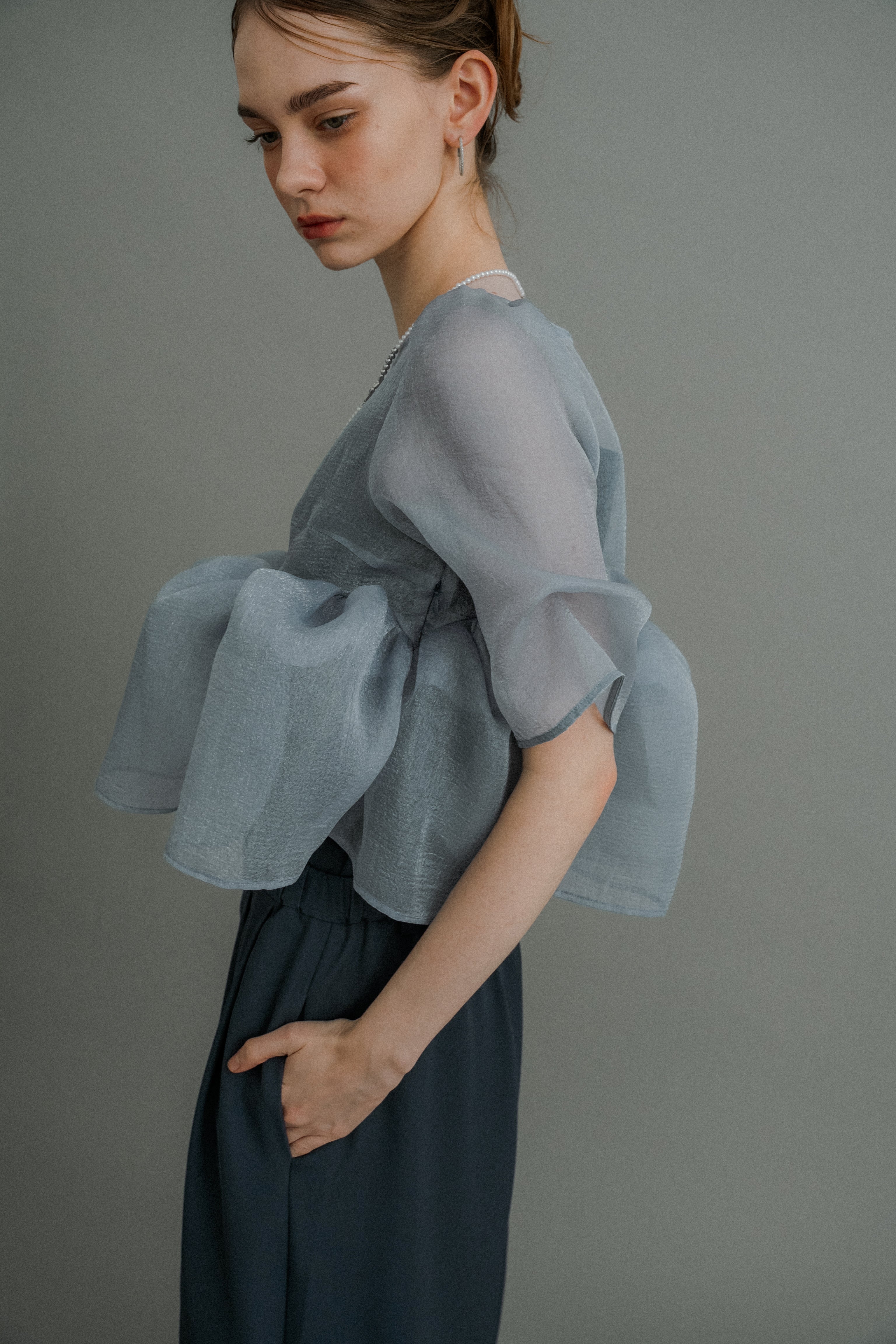 1042 Organza Peplum 3Piece