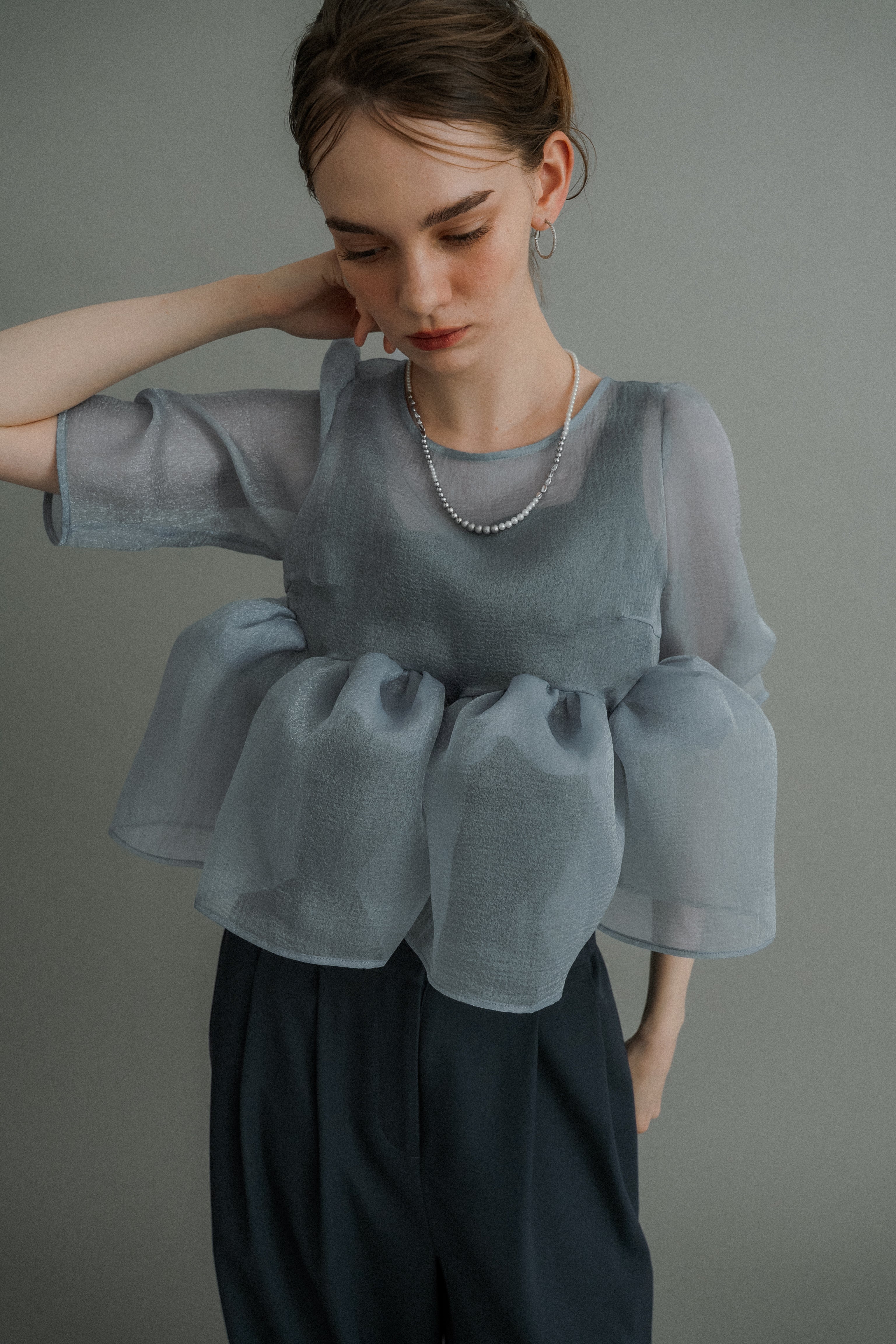 1042 Organza Peplum 3Piece
