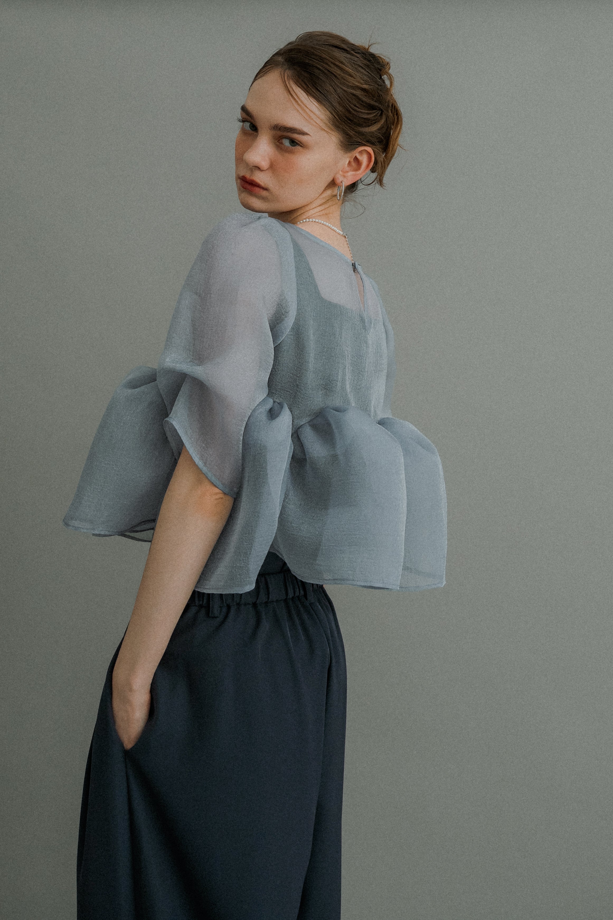 1042 Organza Peplum 3Piece