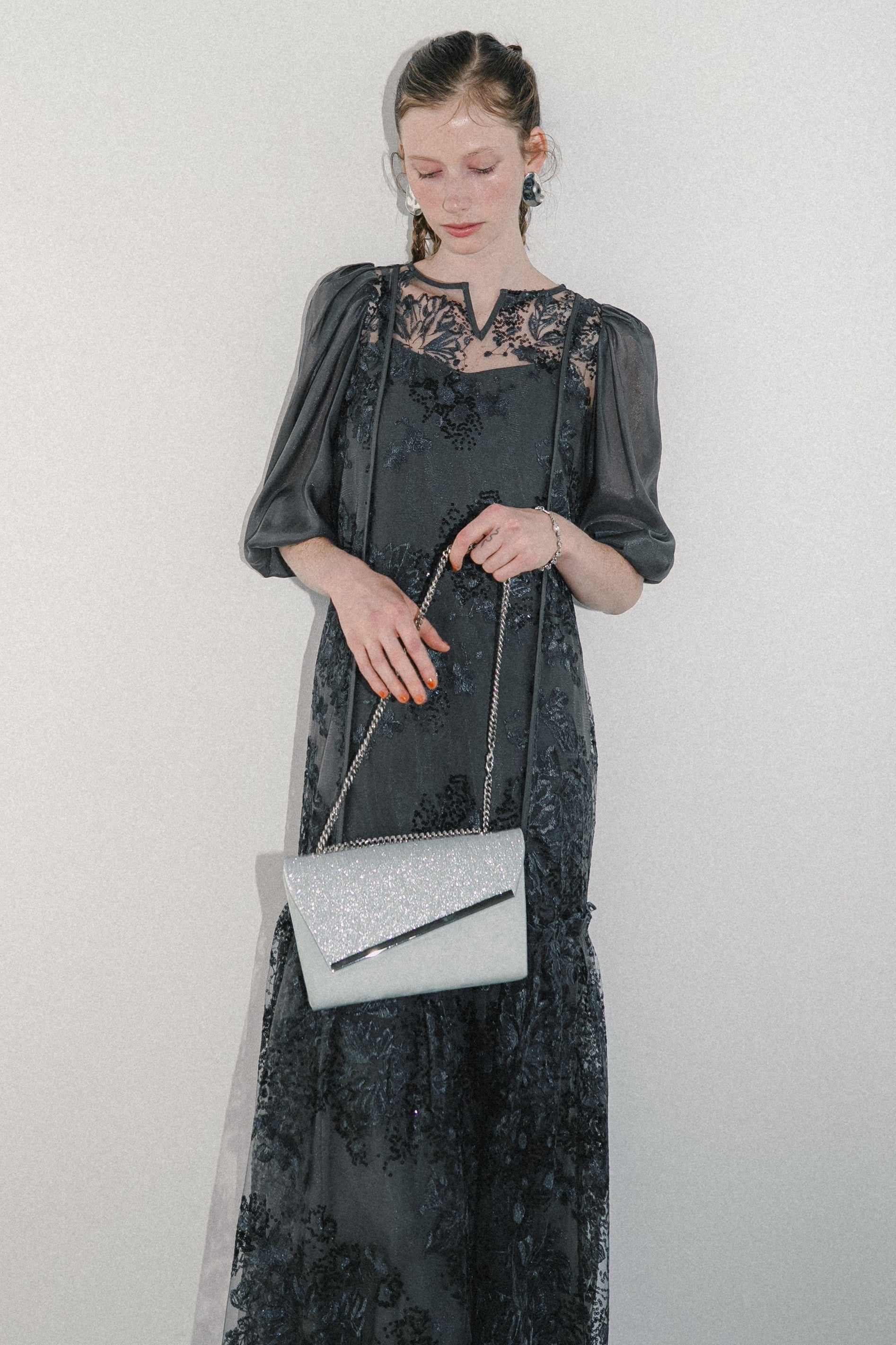 1008 Glitter & Suede touch bag