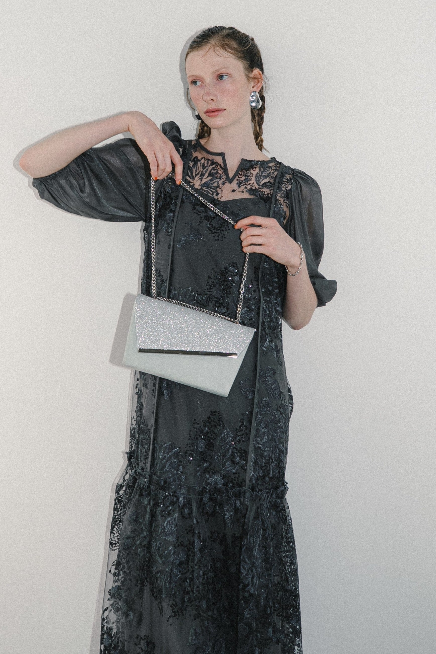 1008 Glitter & Suede touch bag