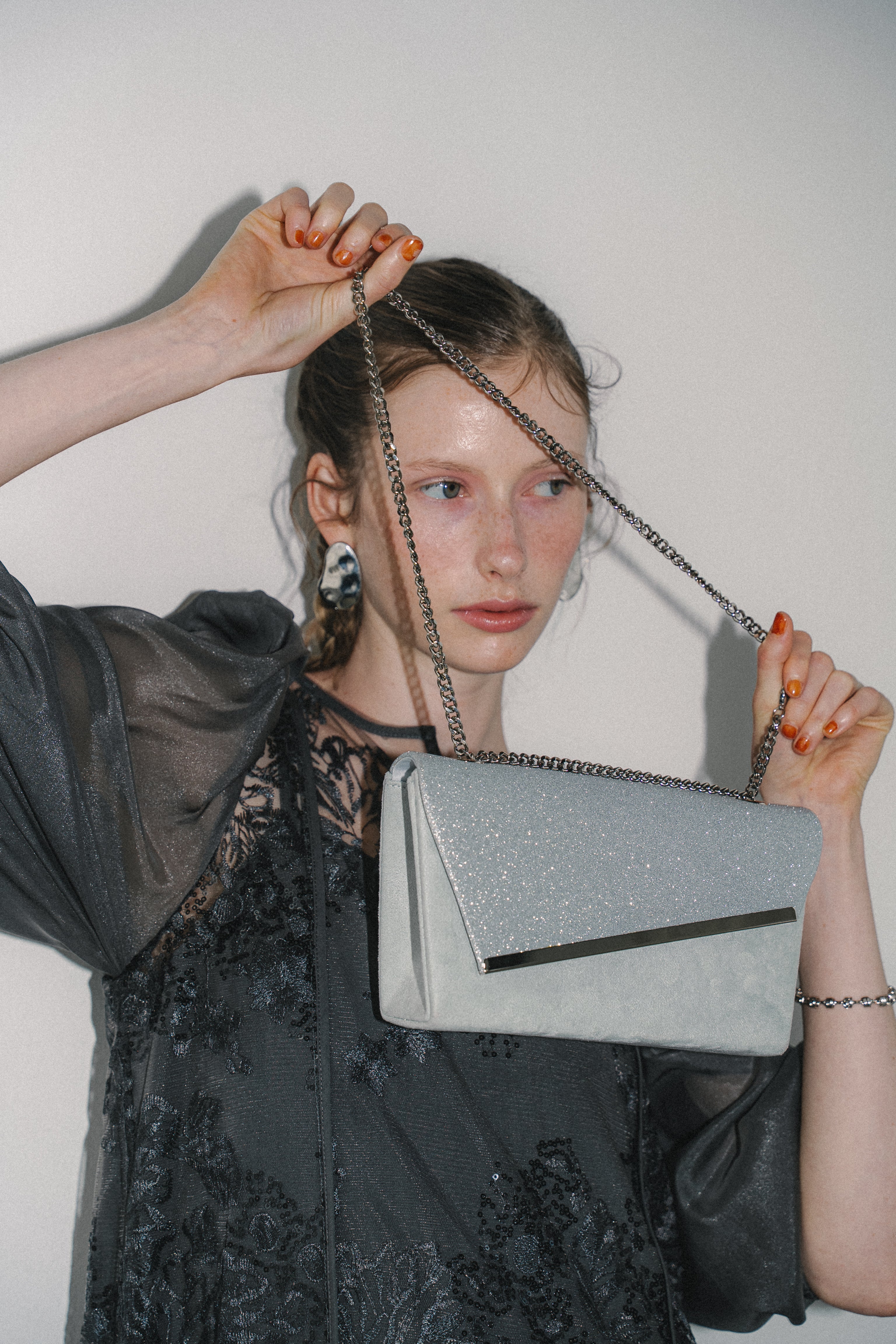 1008 Glitter & Suede touch bag