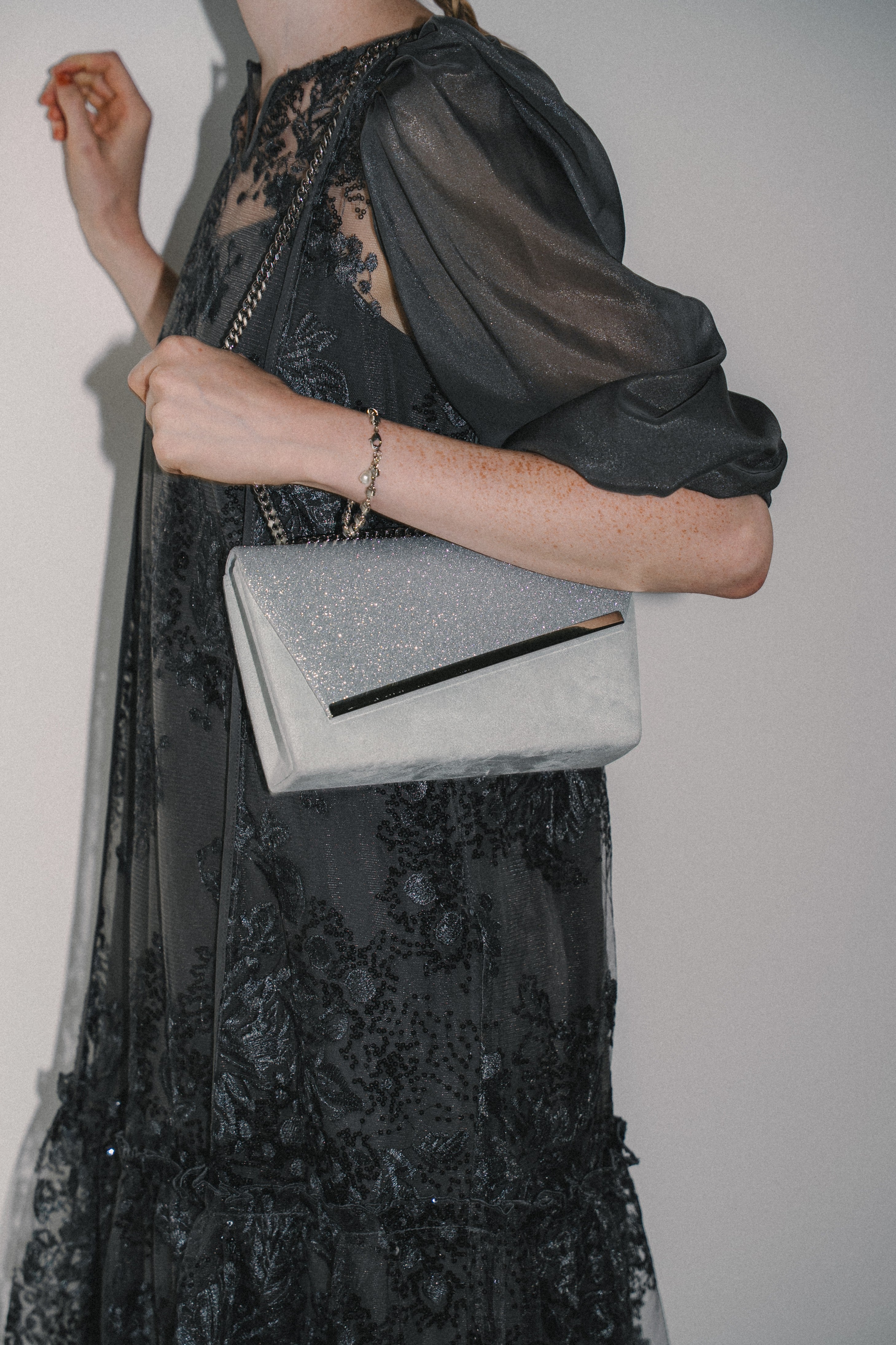 1008 Glitter & Suede touch bag