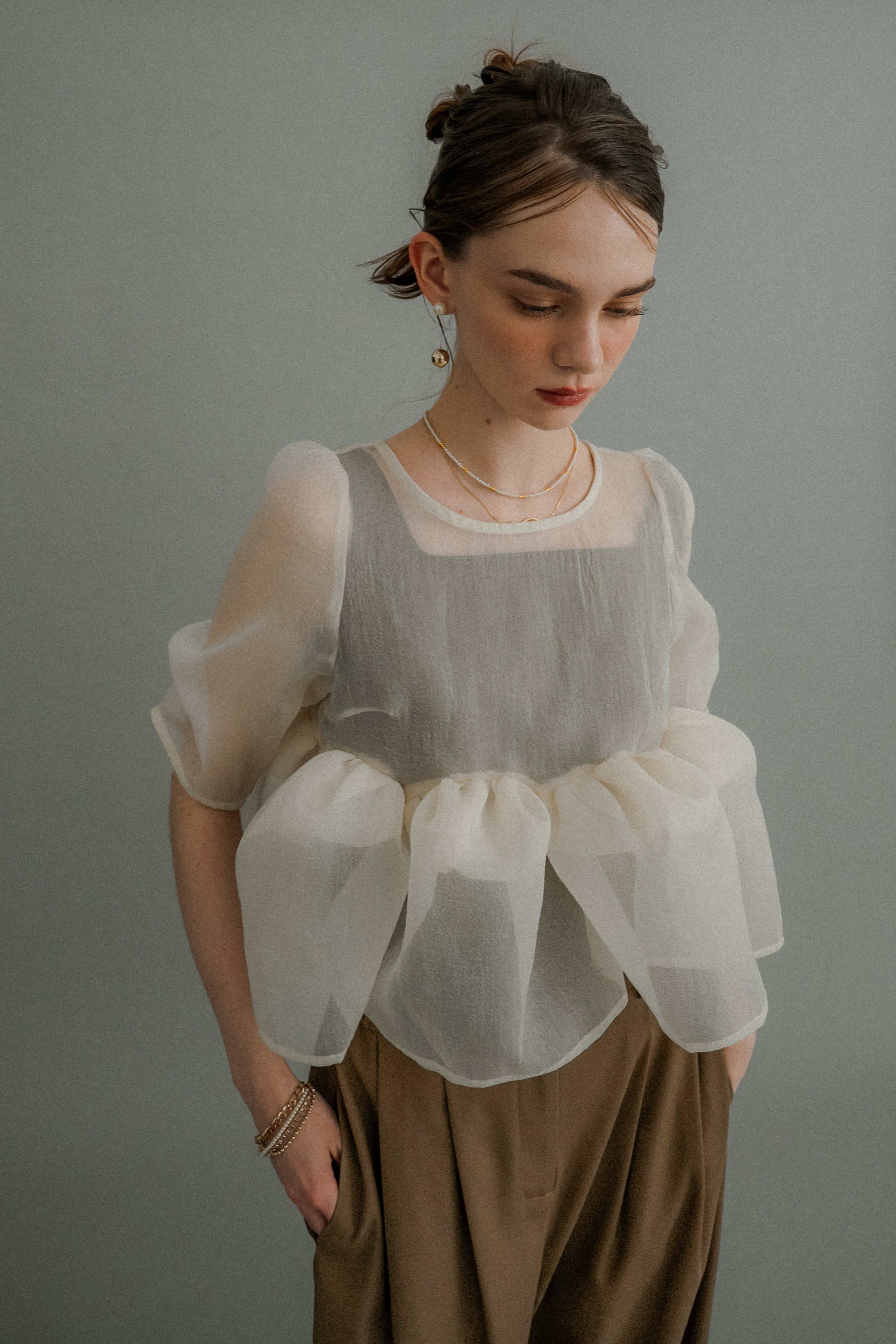 1042 Organza Peplum 3Piece