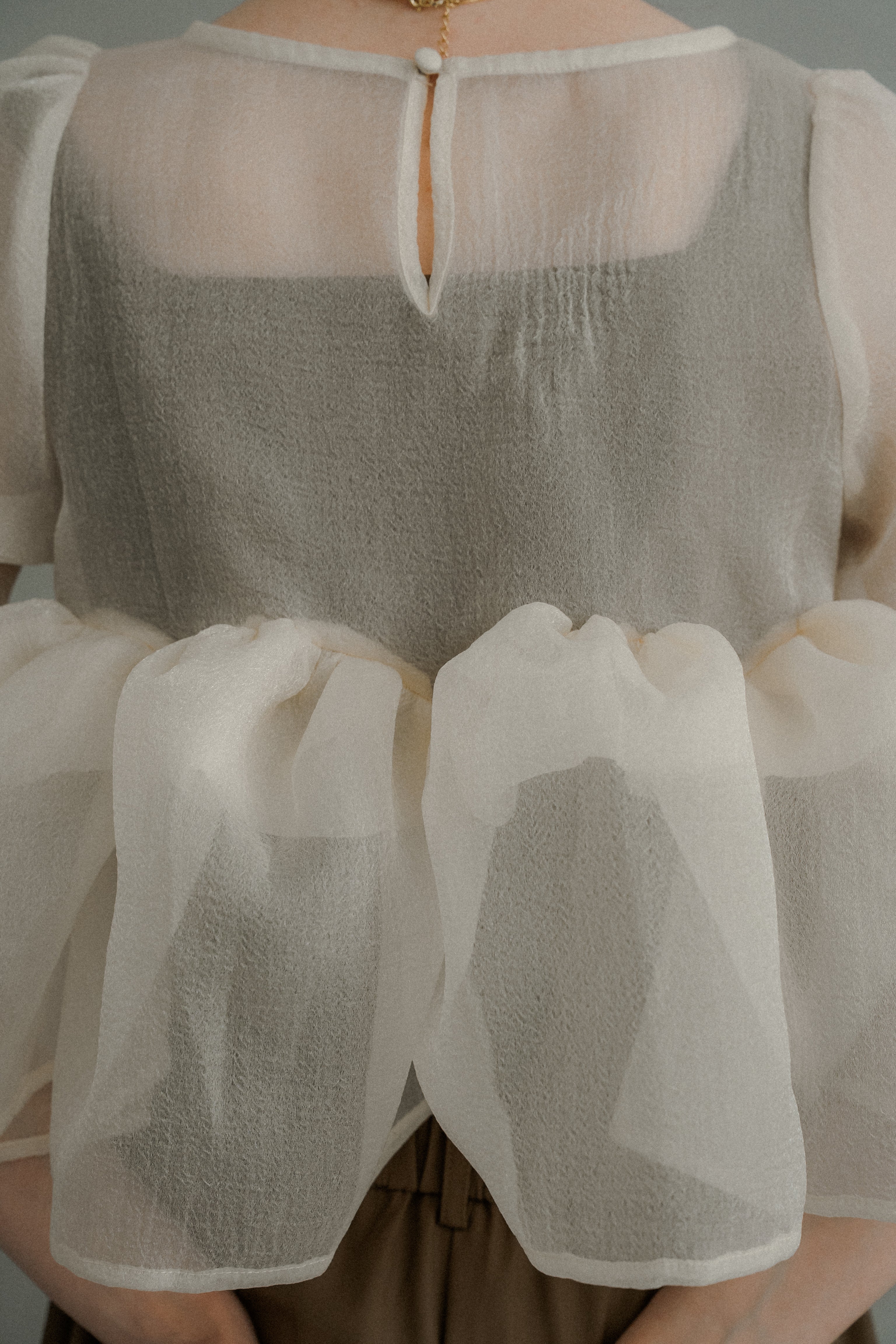 1042 Organza Peplum 3Piece