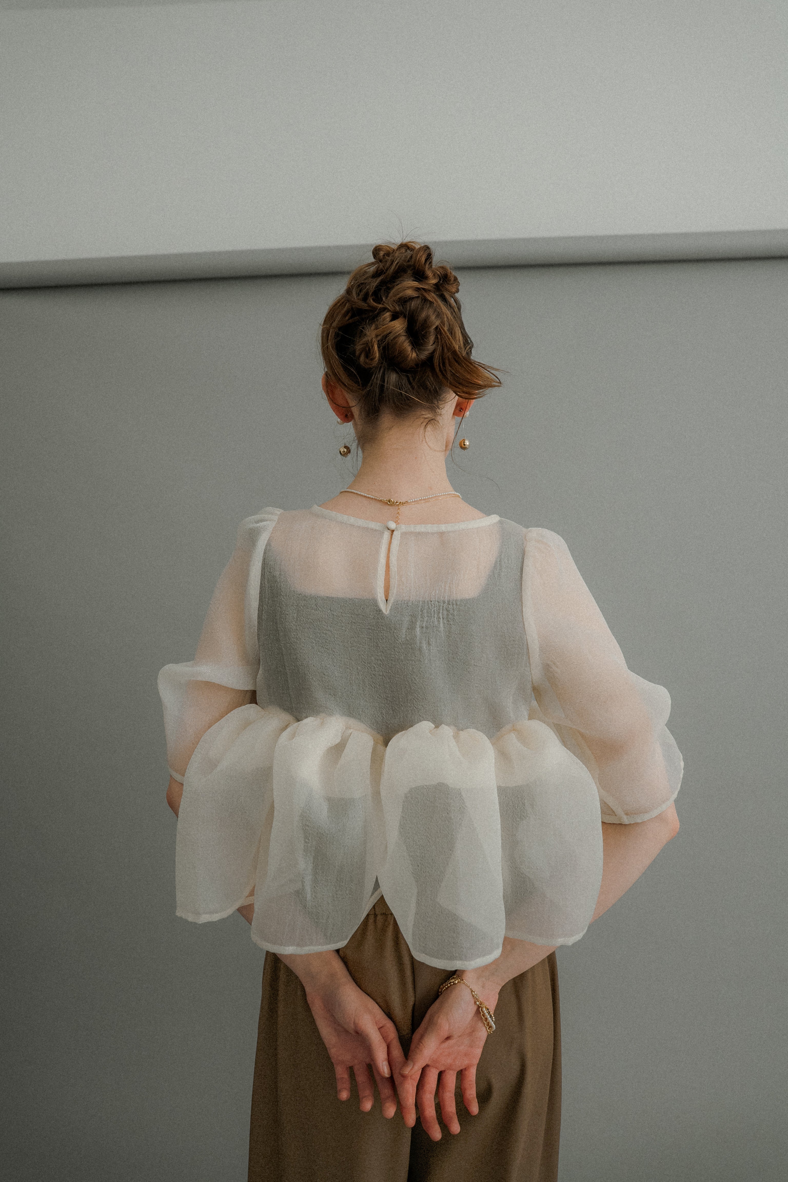 1042 Organza Peplum 3Piece