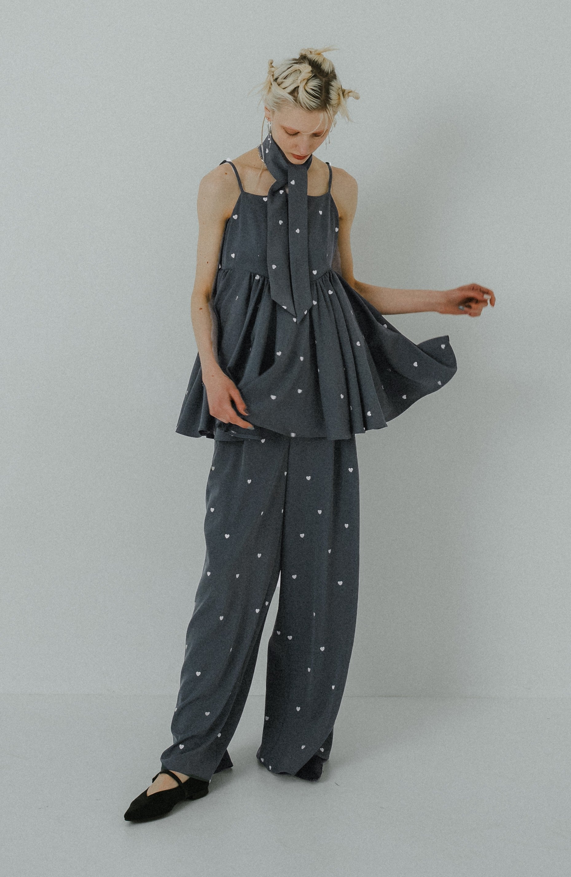 1062 Heart cami pants set