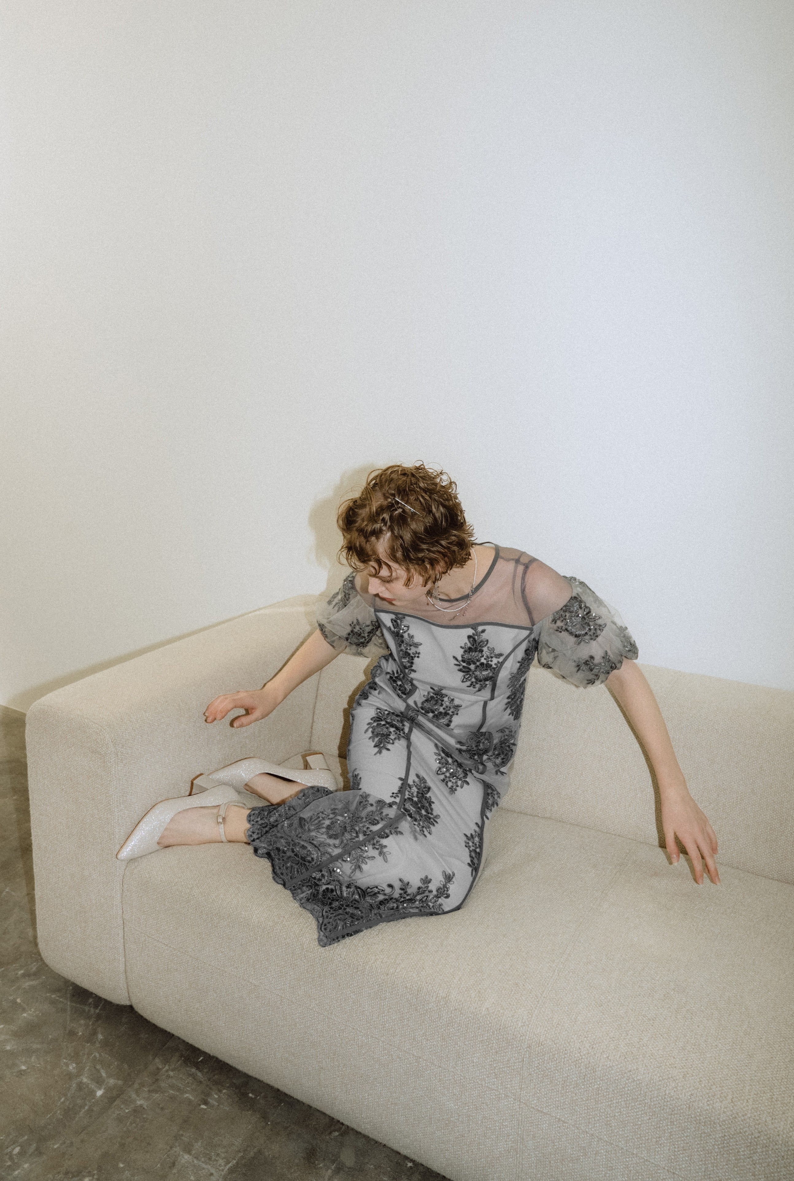 1044 Embroidered sheer dress
