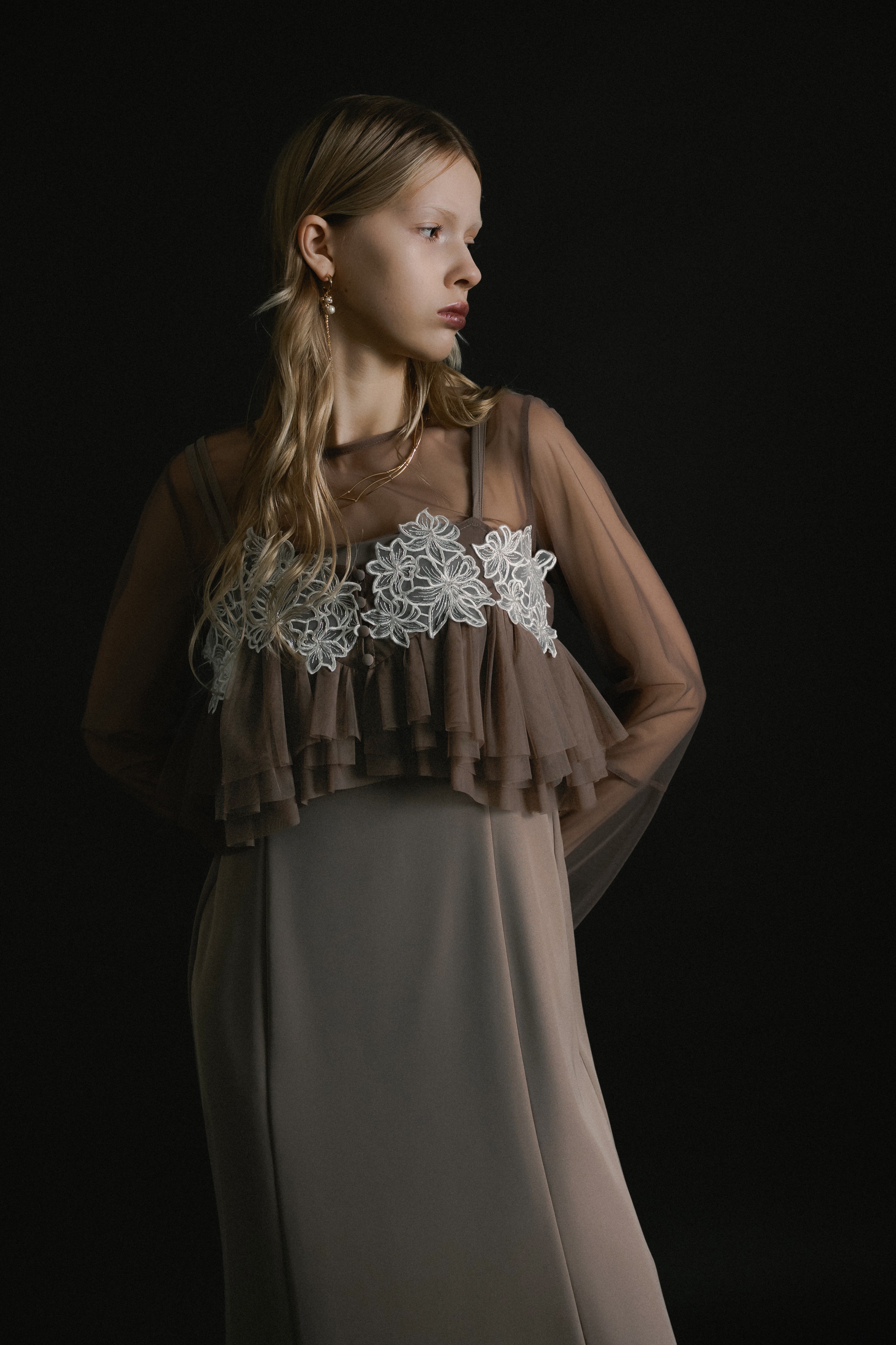 1015 Petal embroidery dress