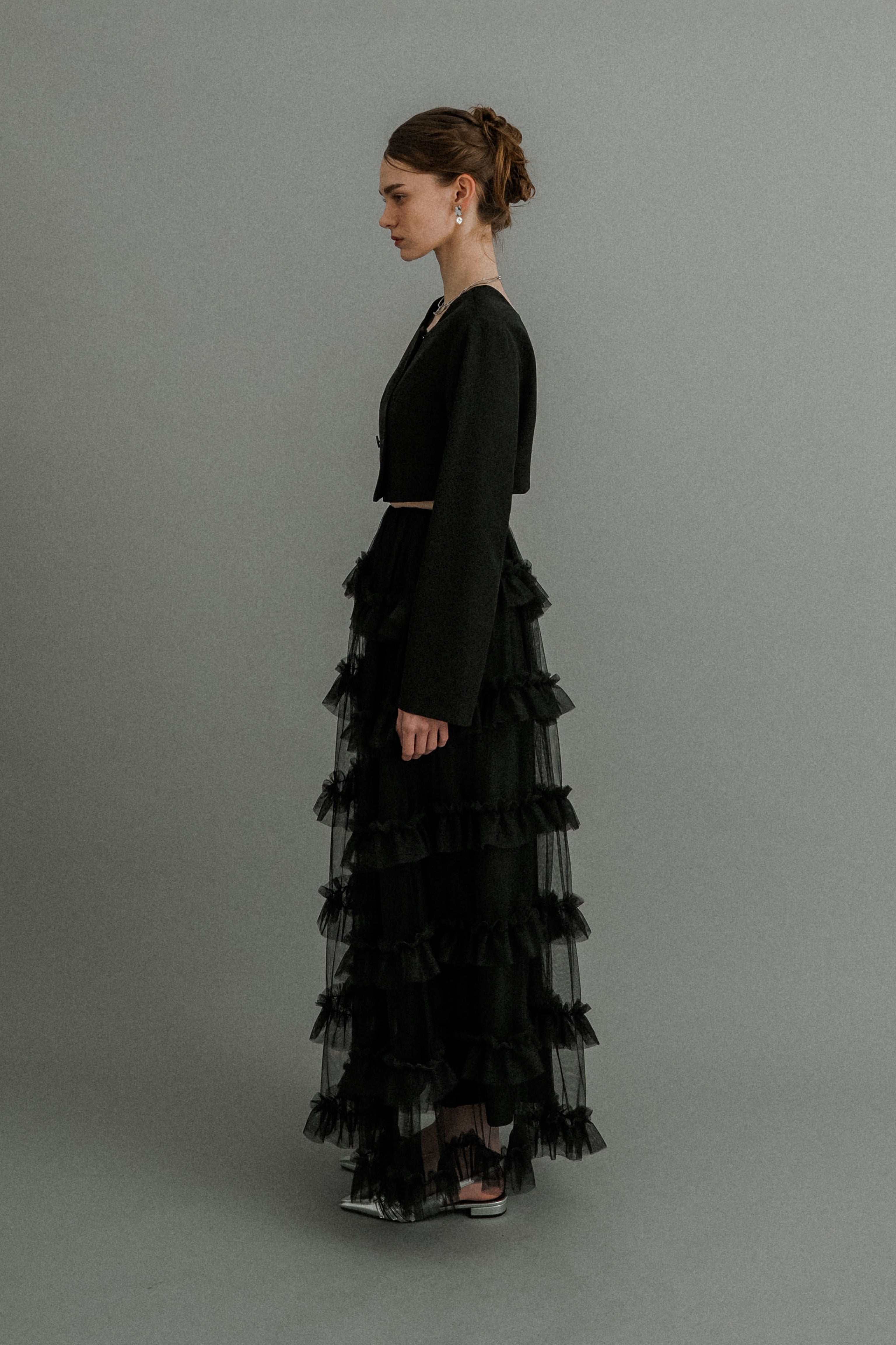 1040 Tiered tulle Skirt+JK