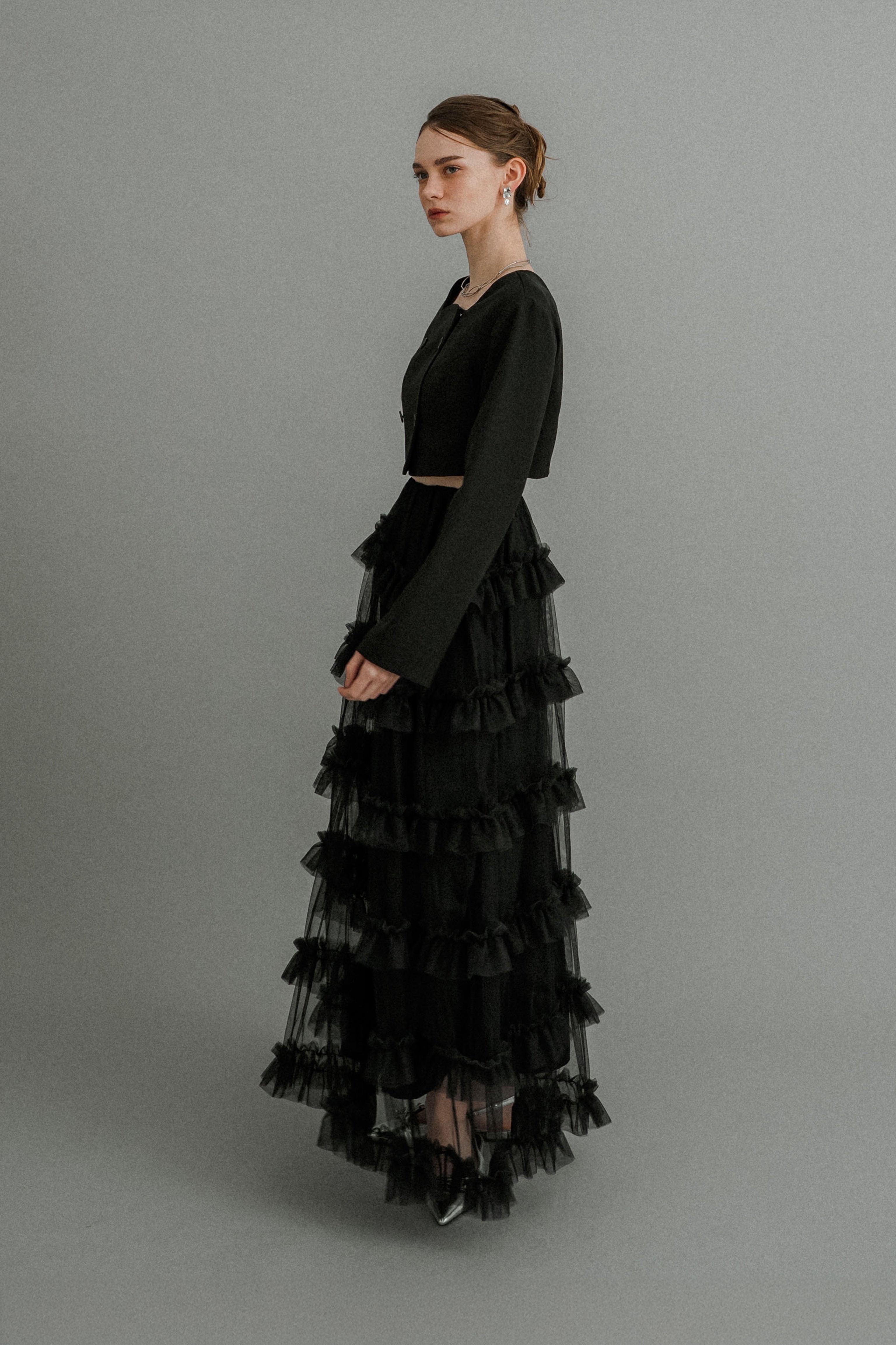 1040 Tiered tulle Skirt+JK