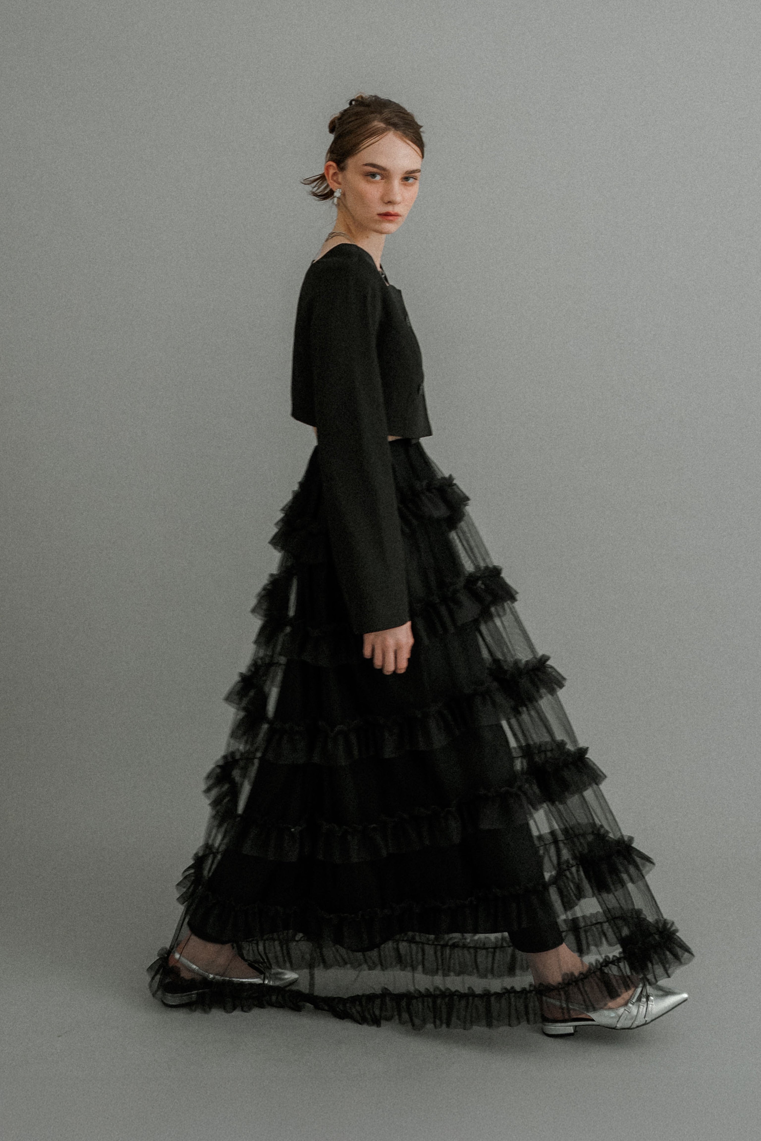 1040 Tiered tulle Skirt+JK