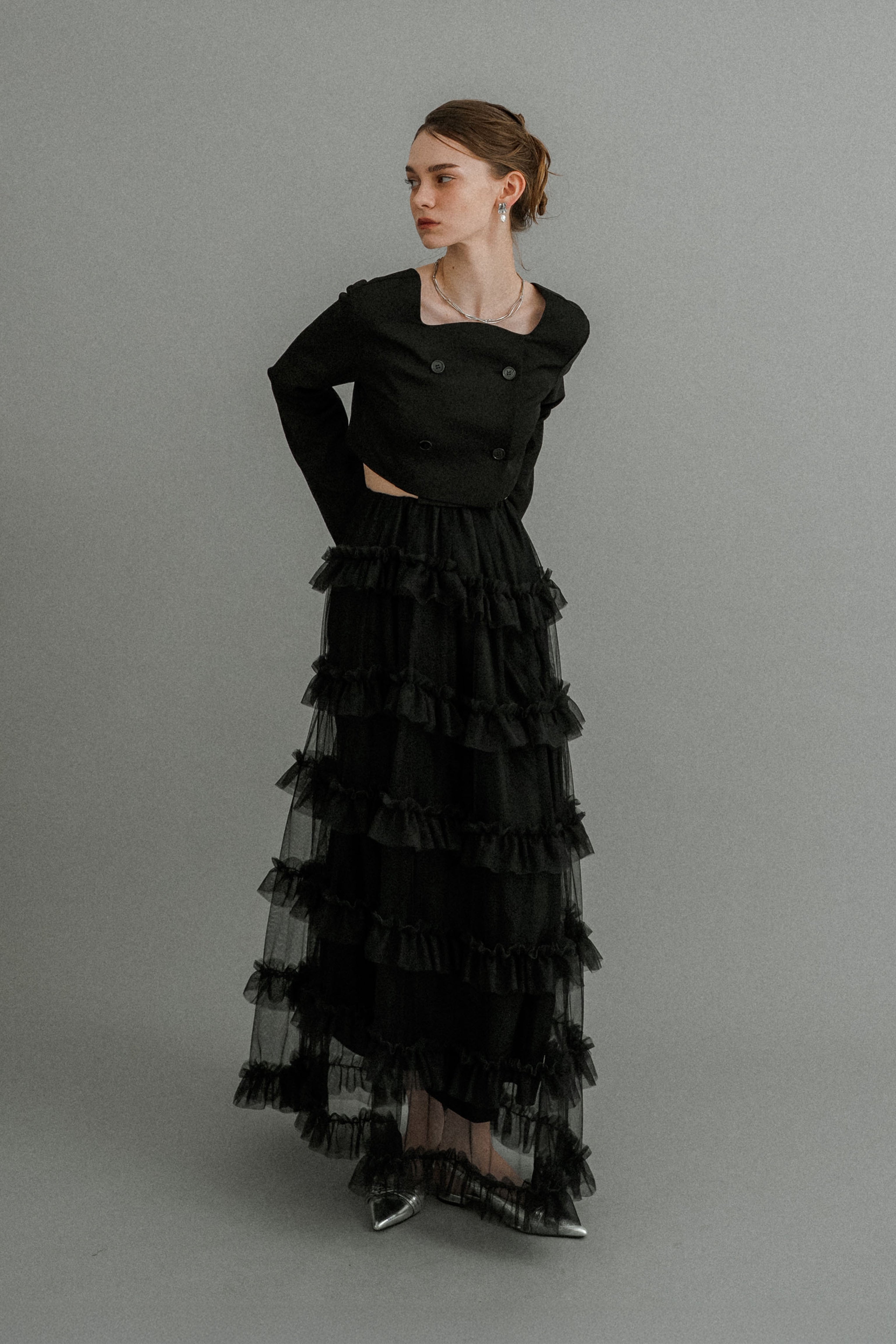 1040 Tiered tulle Skirt+JK