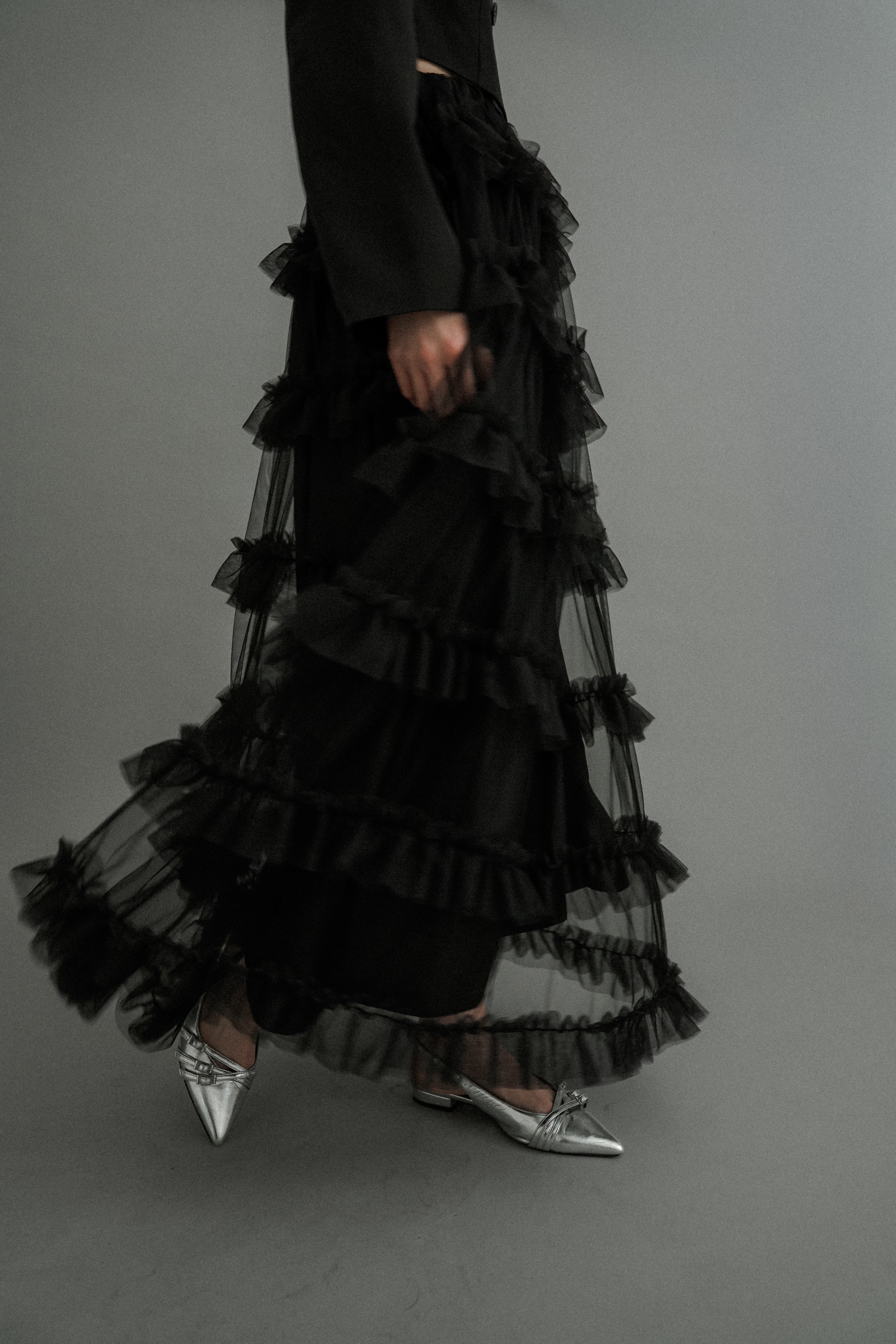 1040 Tiered tulle Skirt+JK