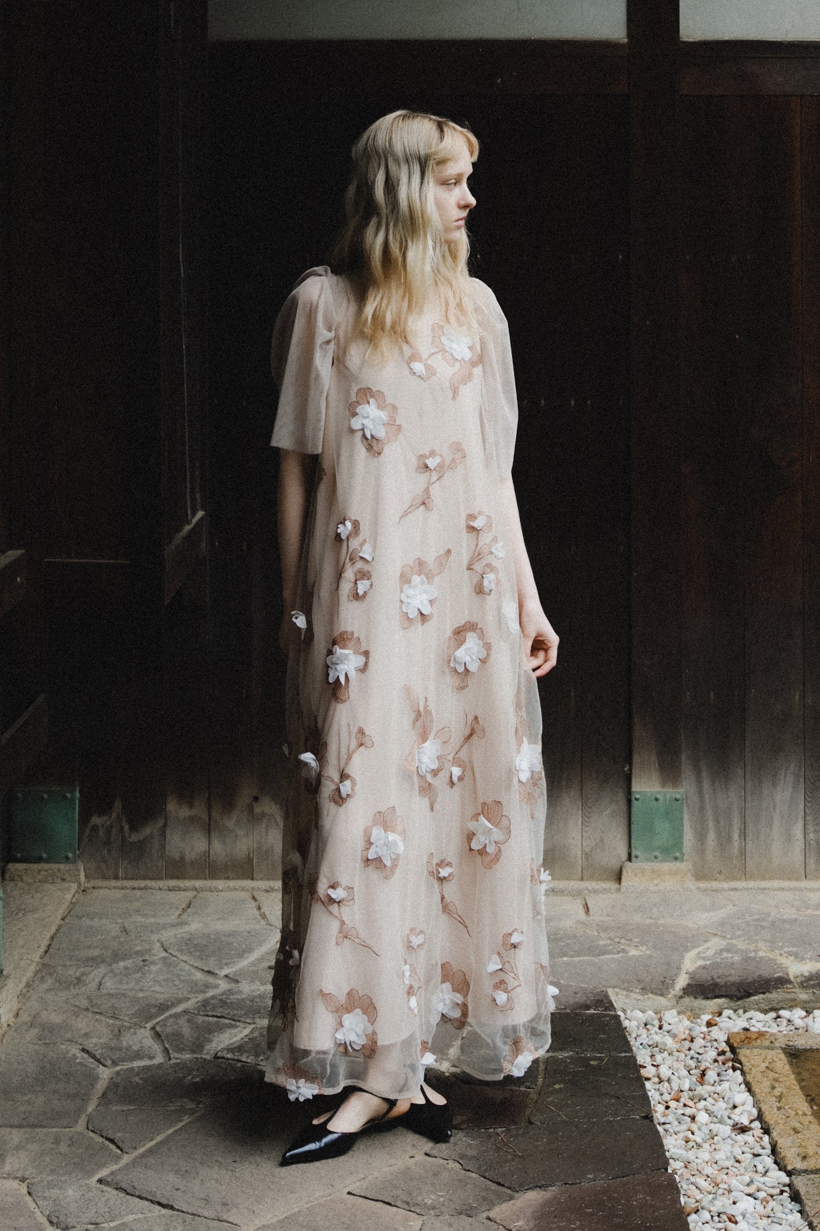 1132 3D Floral A-line Dress