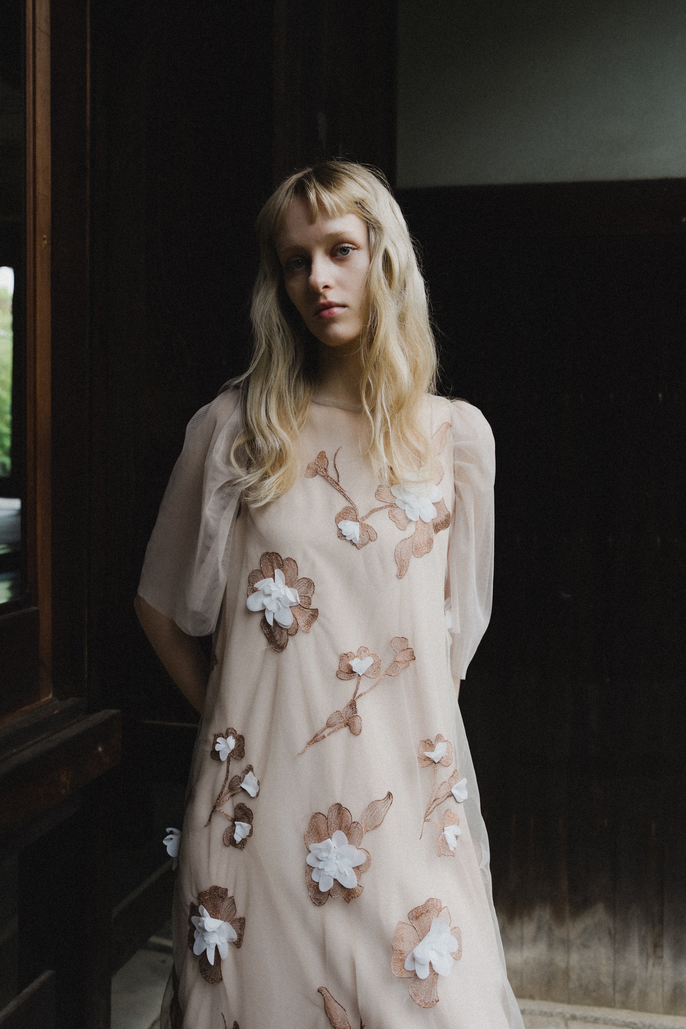 1132 3D Floral A-line Dress