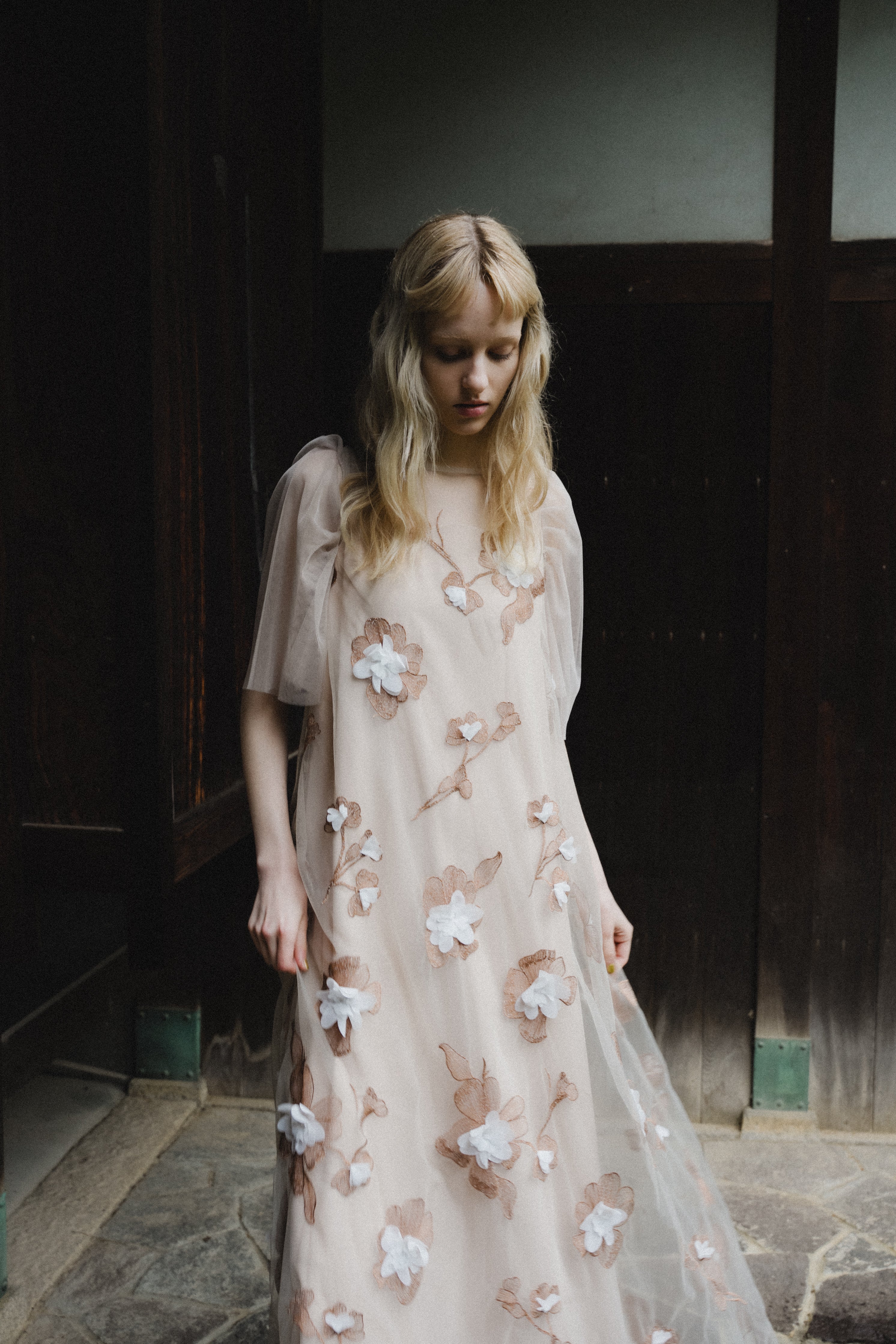 1132 3D Floral A-line Dress