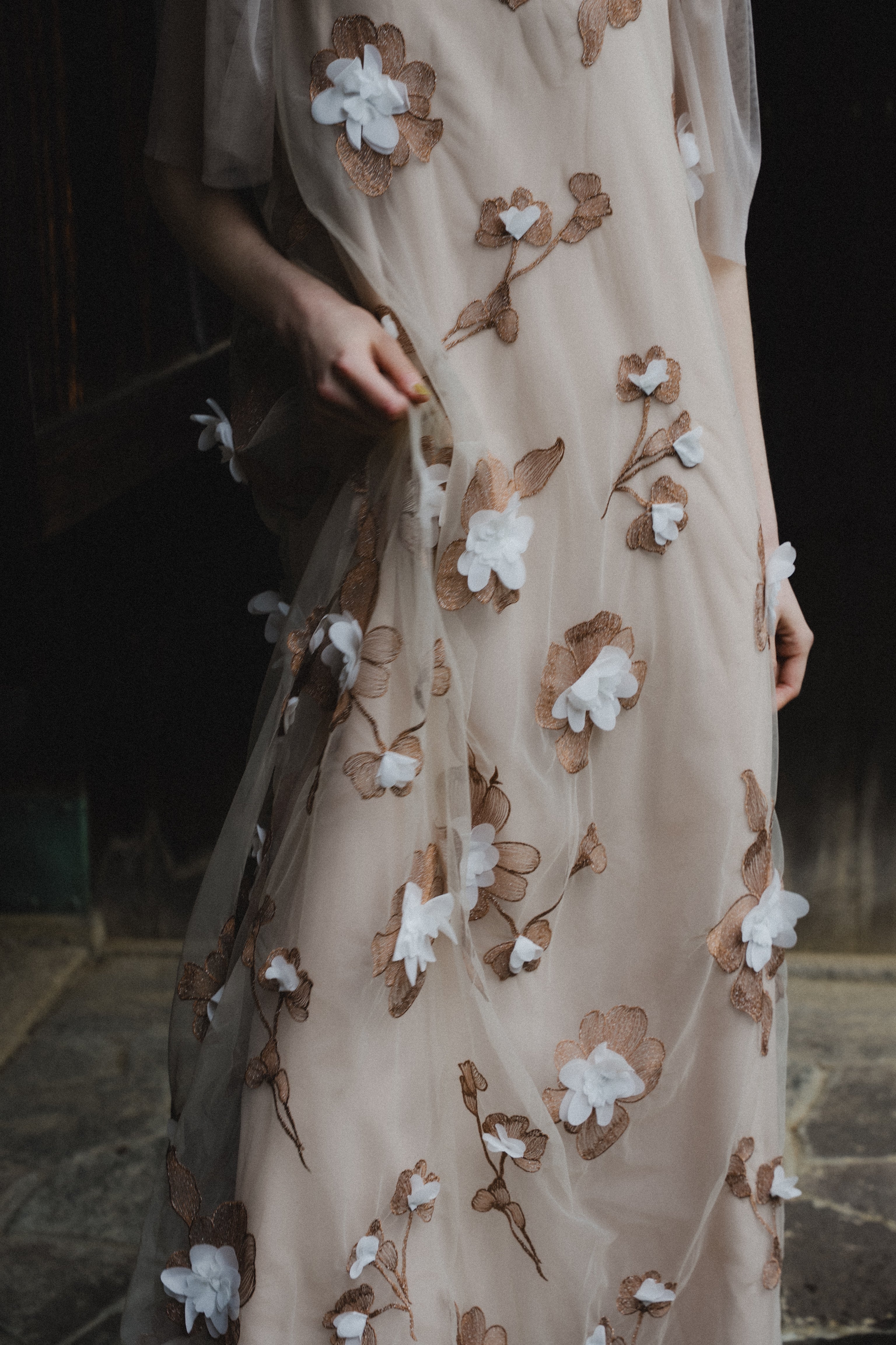 1132 3D Floral A-line Dress