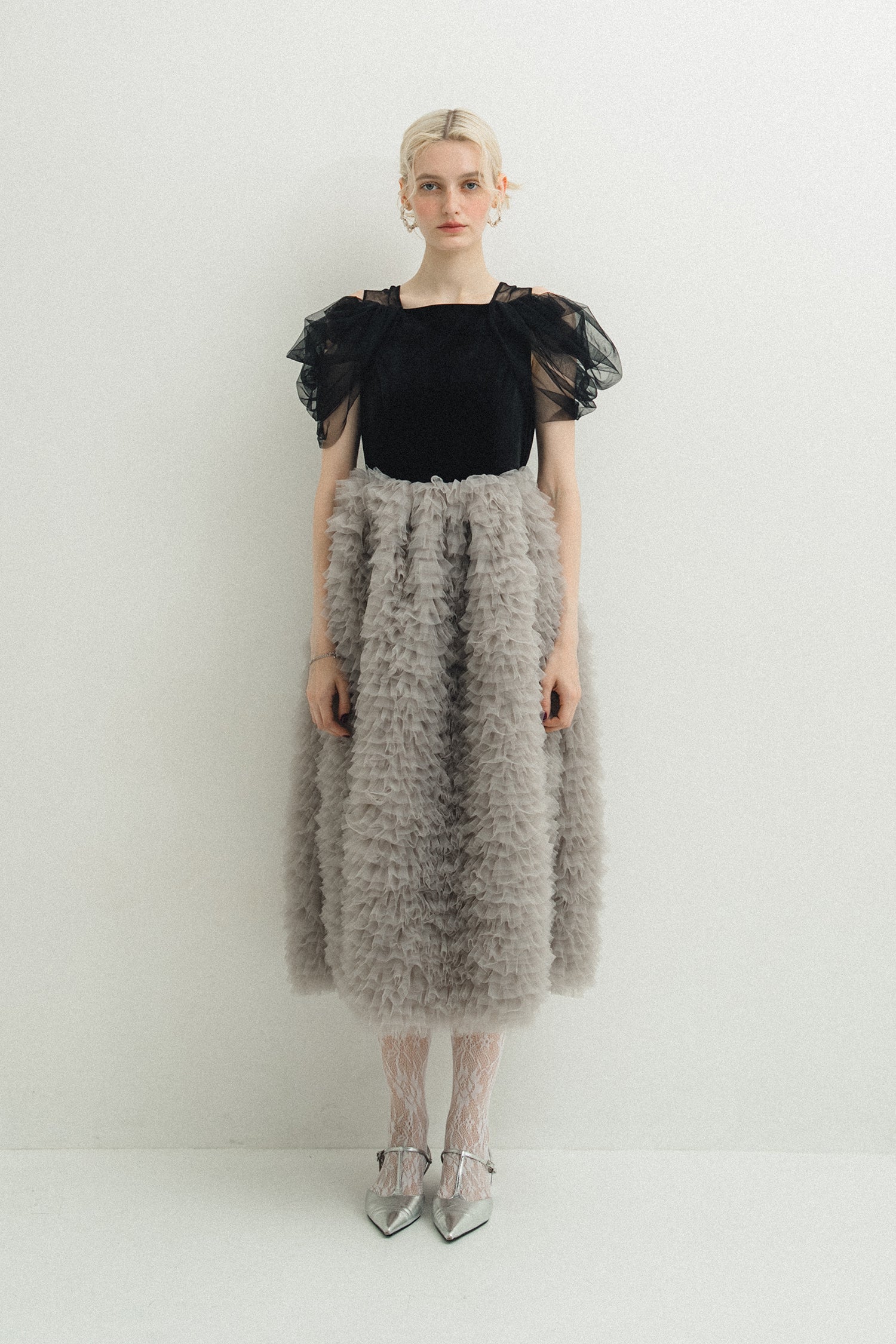 1137 Velour Ruffle Dress