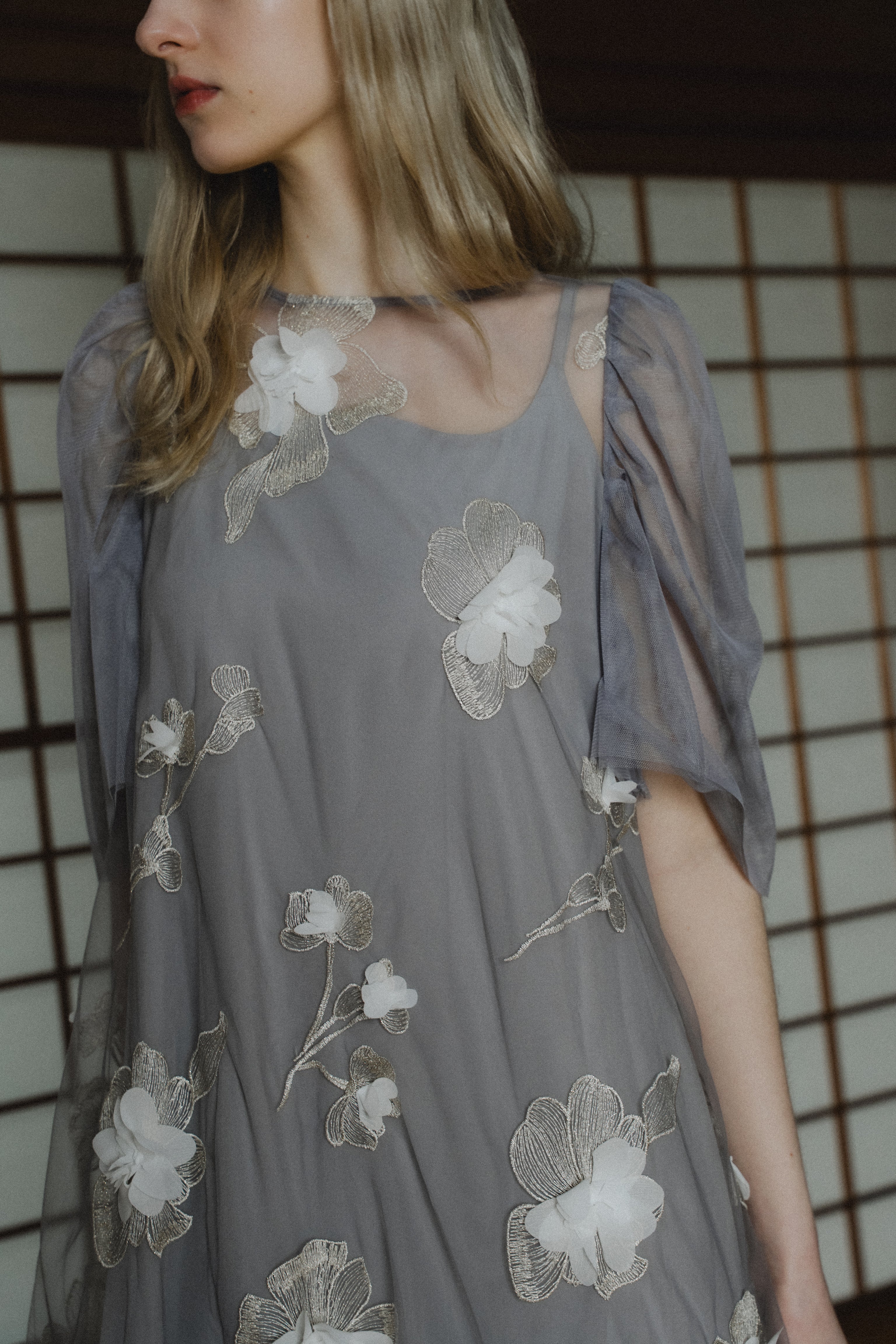 1132 3D Floral A-line Dress