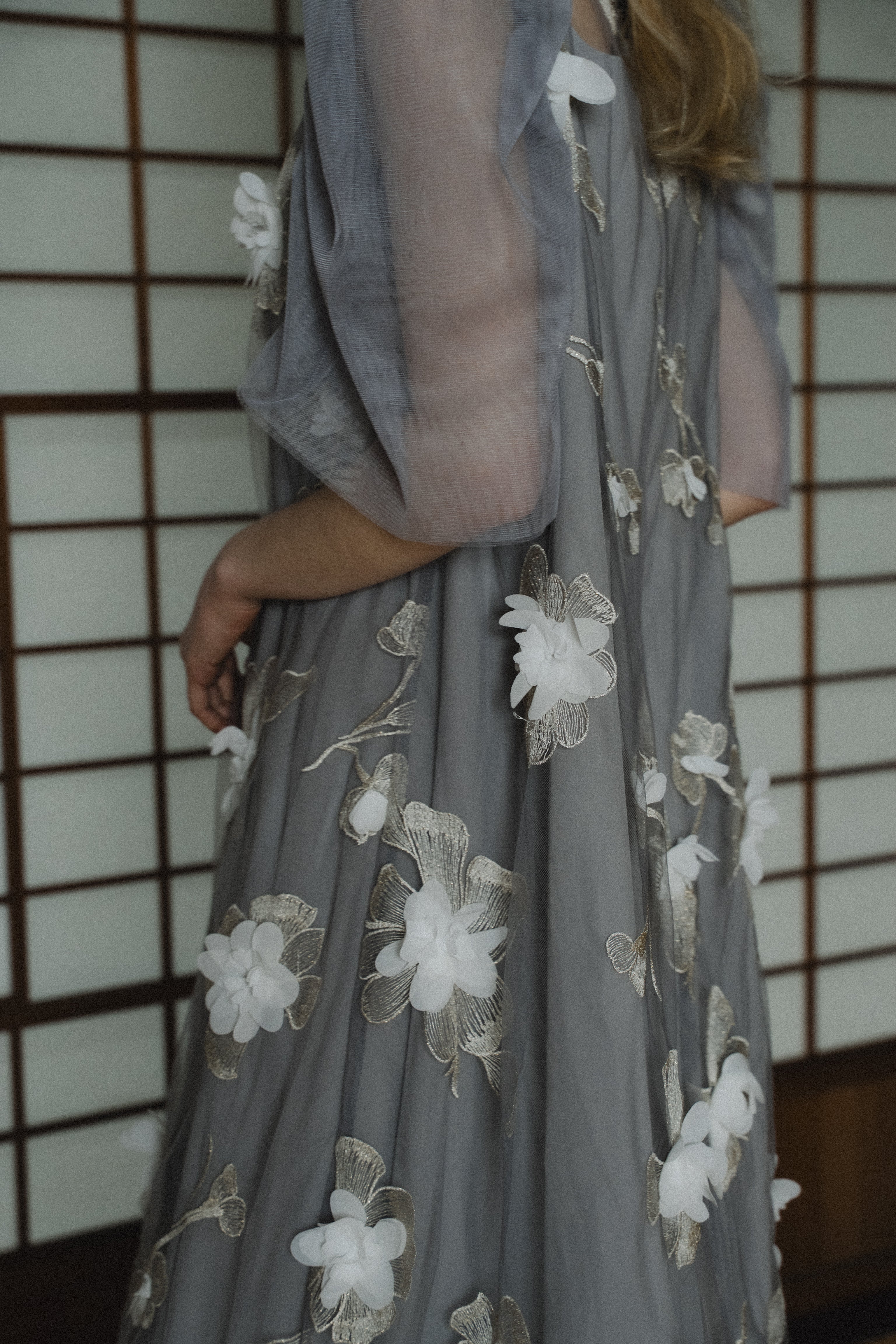 1132 3D Floral A-line Dress