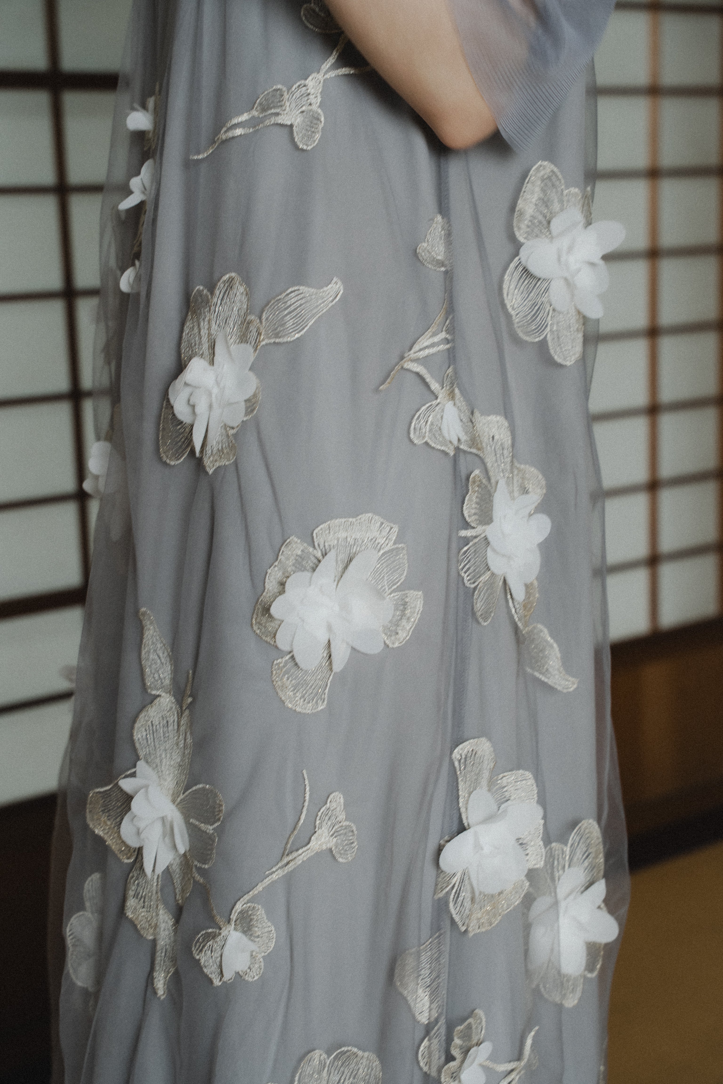1132 3D Floral A-line Dress