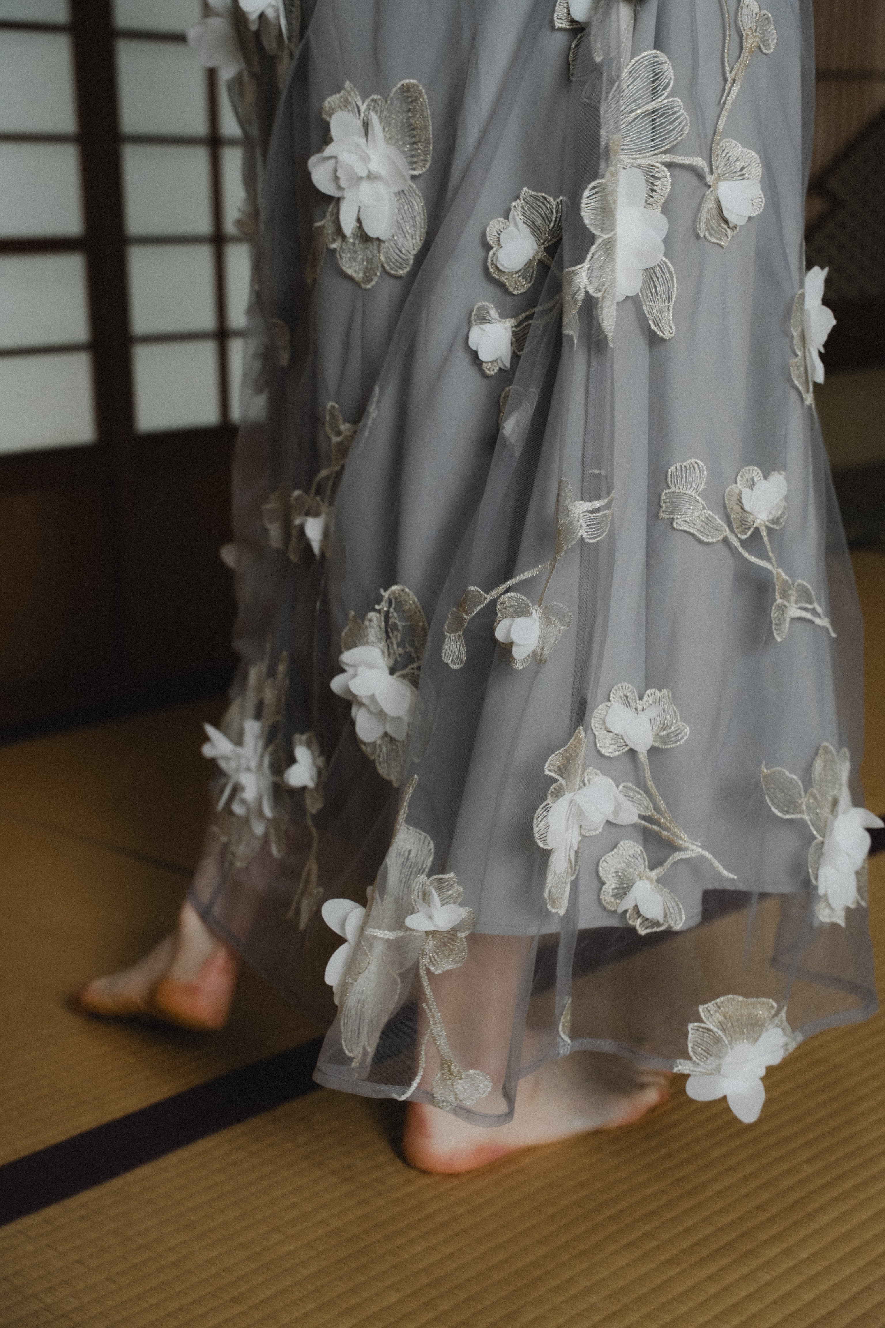 1132 3D Floral A-line Dress