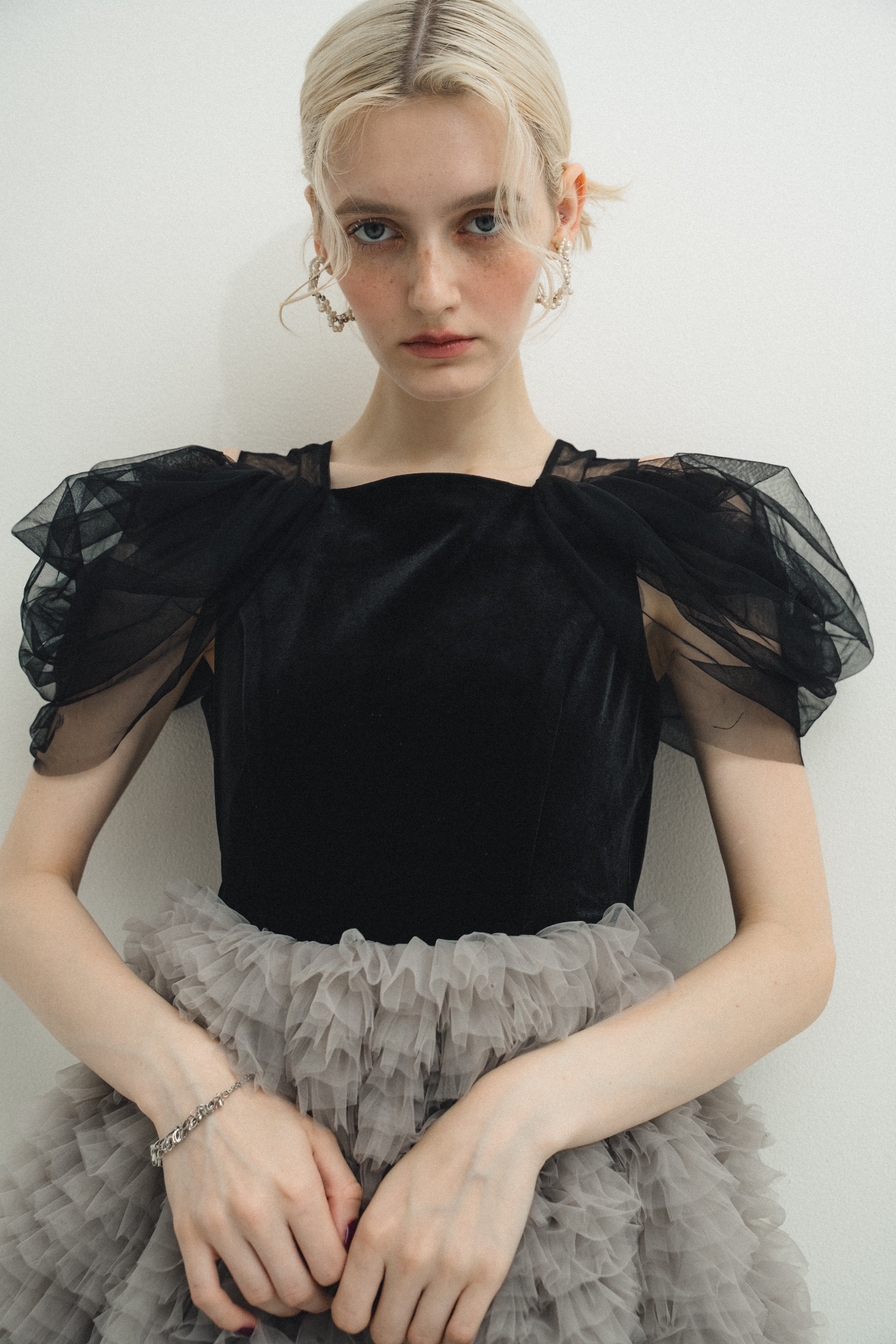1137 Velour Ruffle Dress