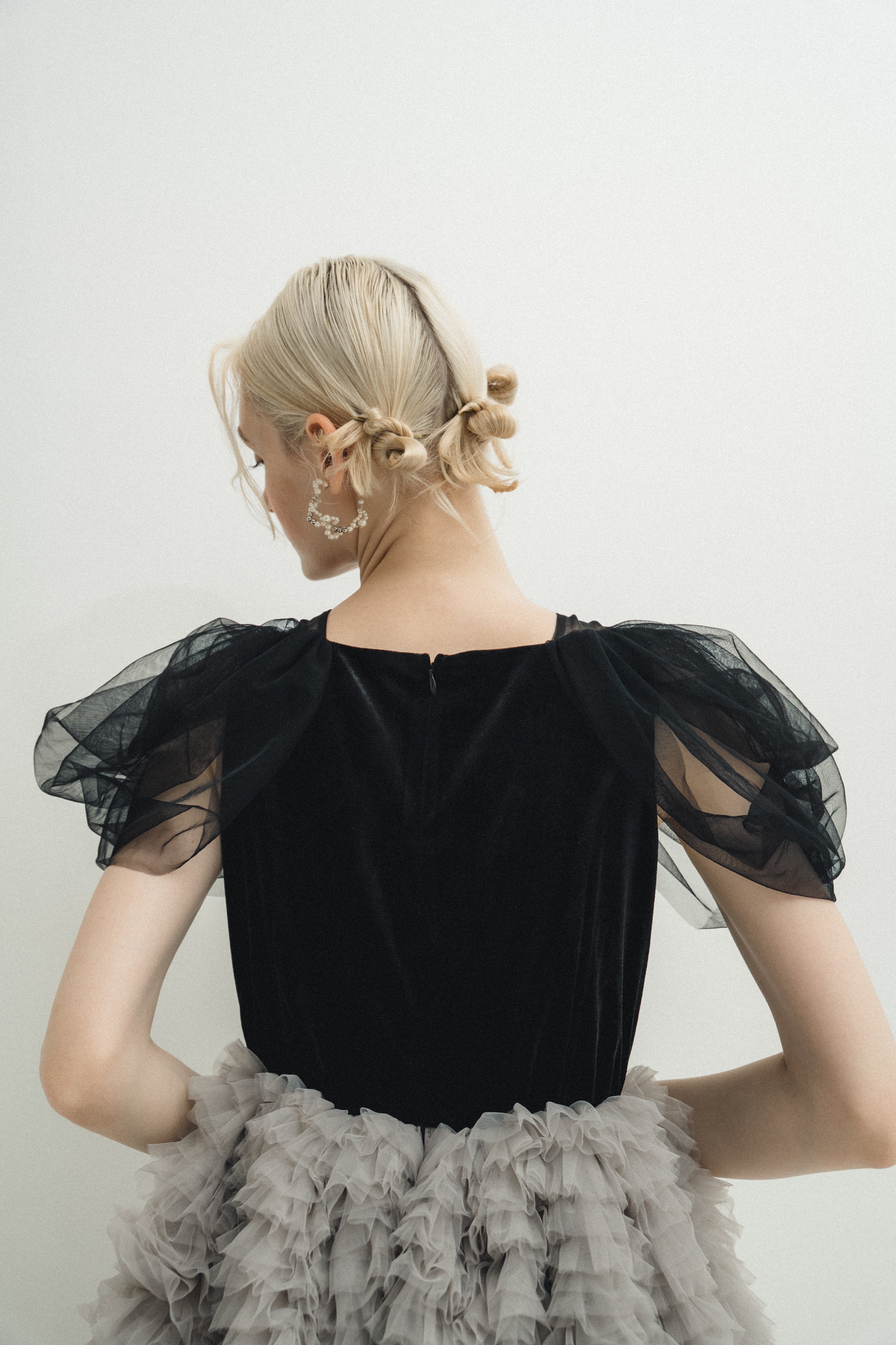 1137 Velour Ruffle Dress