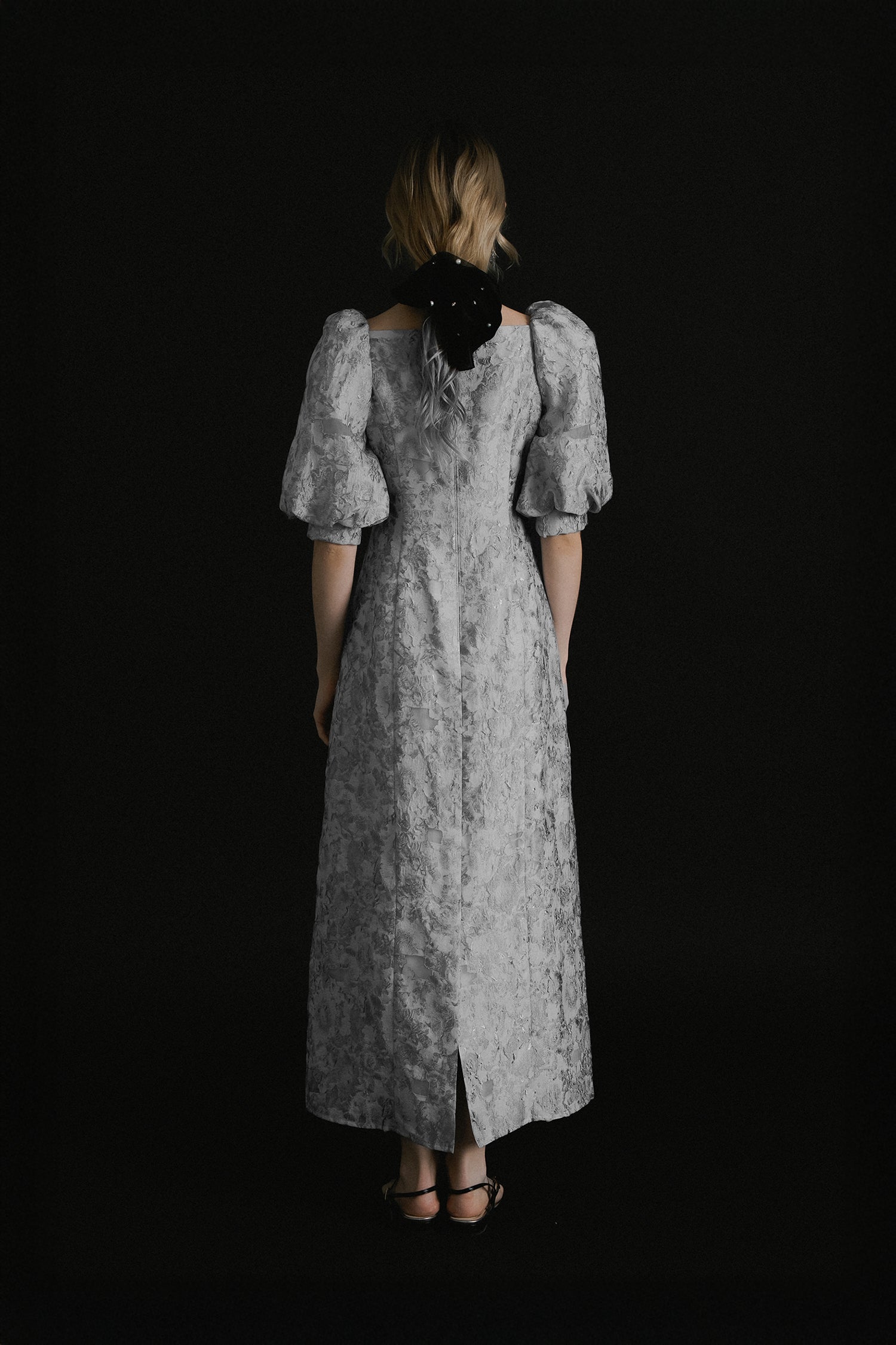 1071 Sheer Jacquard Organza Dress
