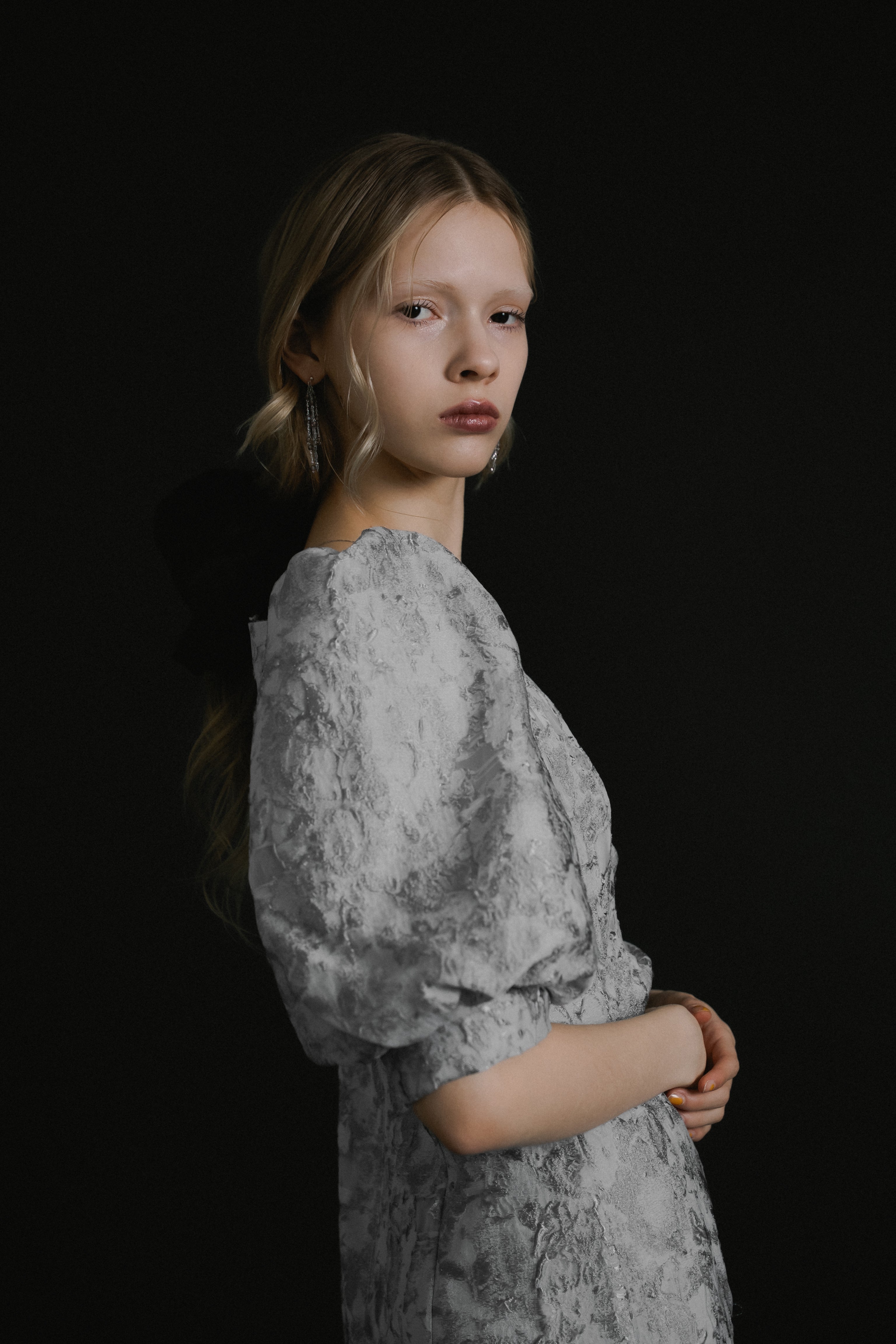 1071 Sheer Jacquard Organza Dress