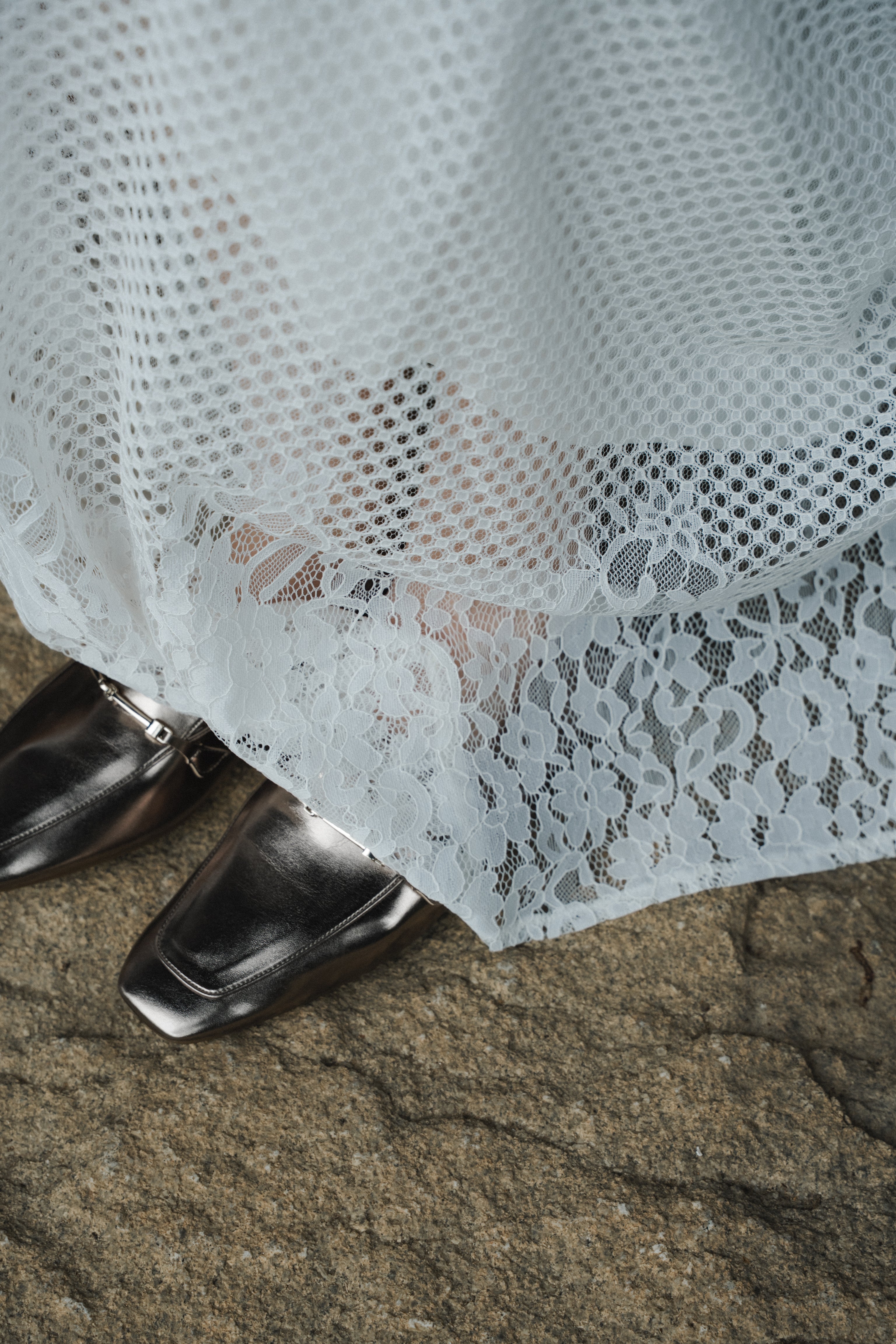 1114 Sheer Gingham Lace Dress