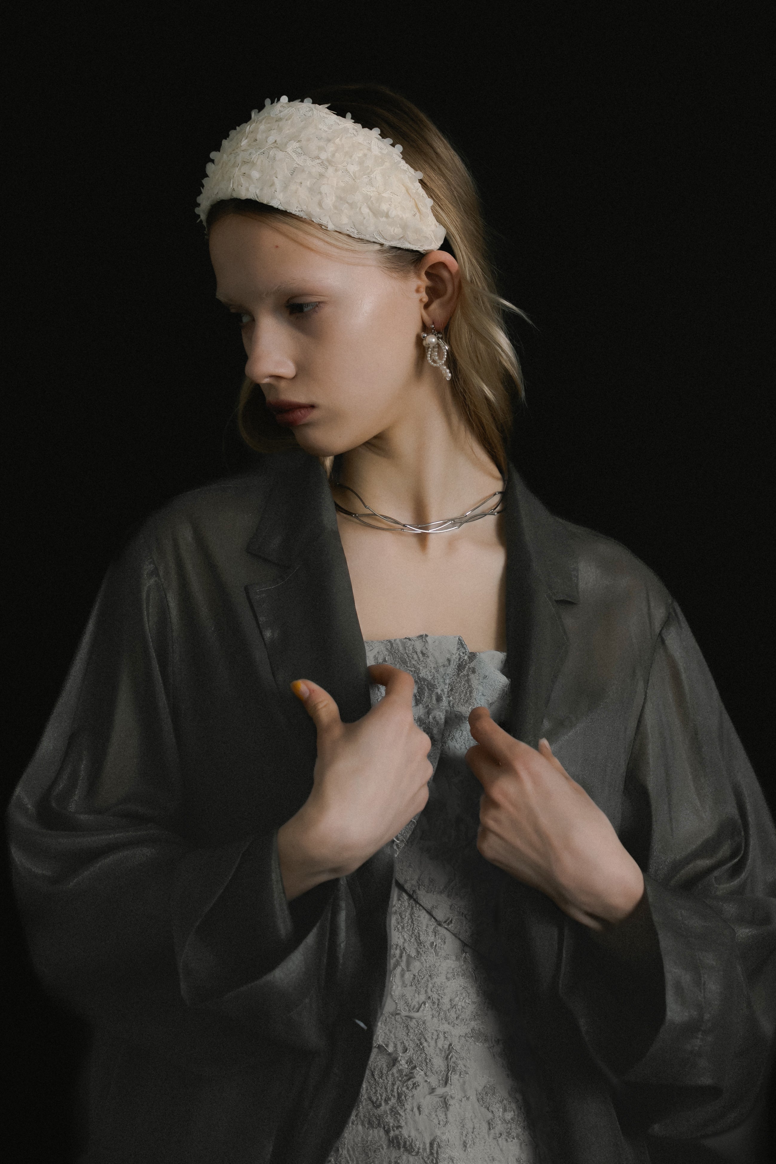 1072 Glossy Organza Jacket