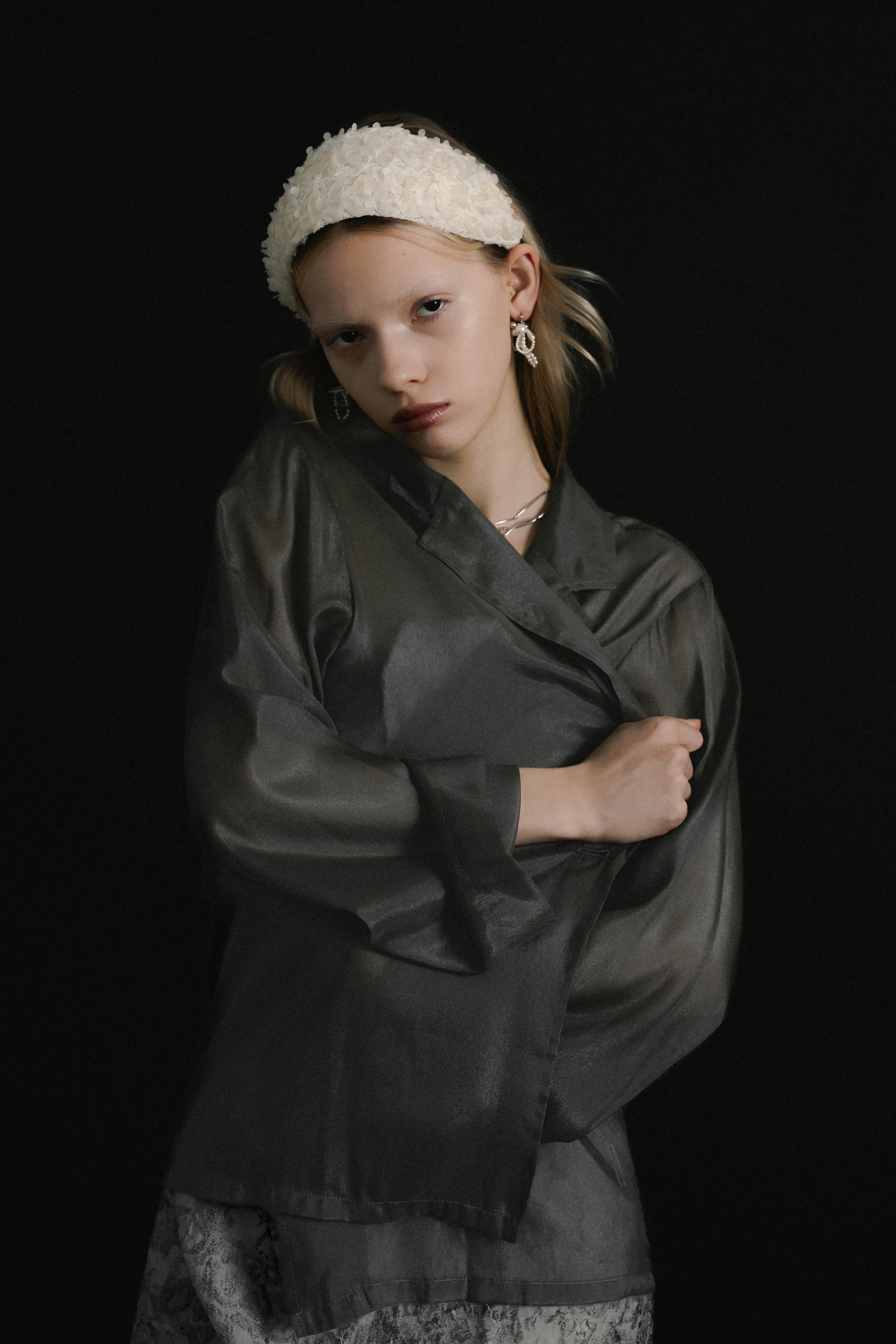 1072 Glossy Organza Jacket