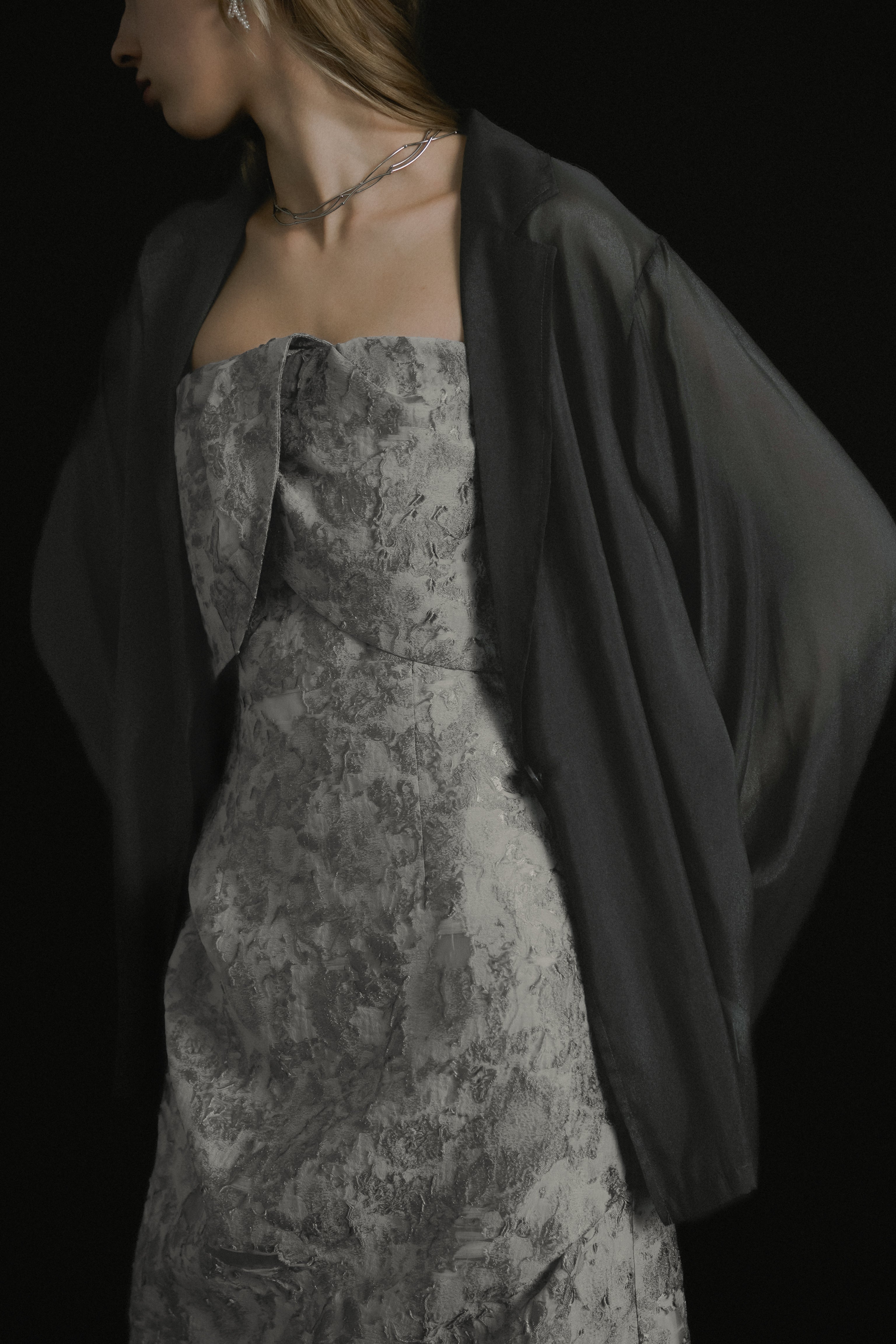 1072 Glossy Organza Jacket