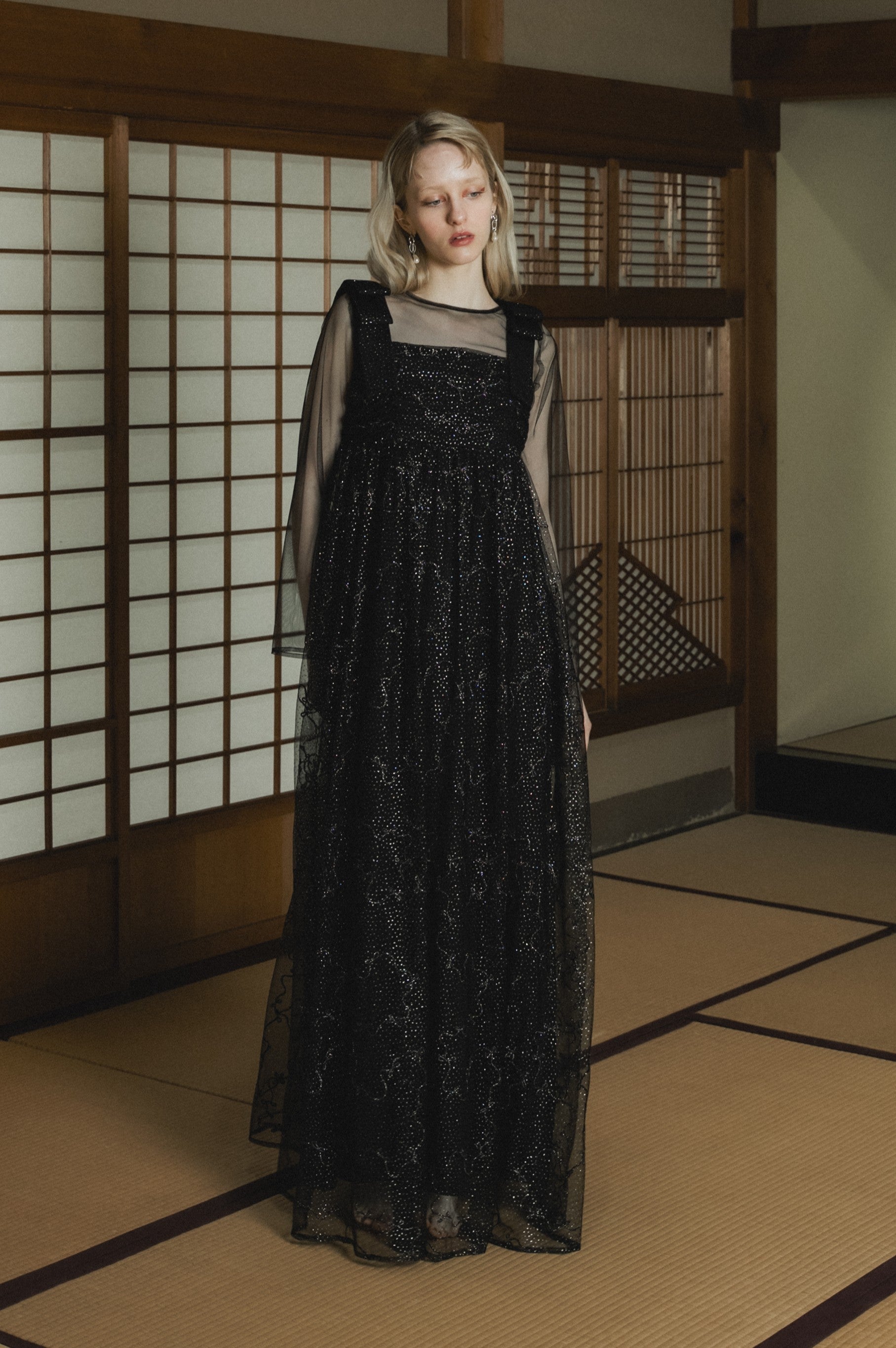1113 Ribbon tulle dress