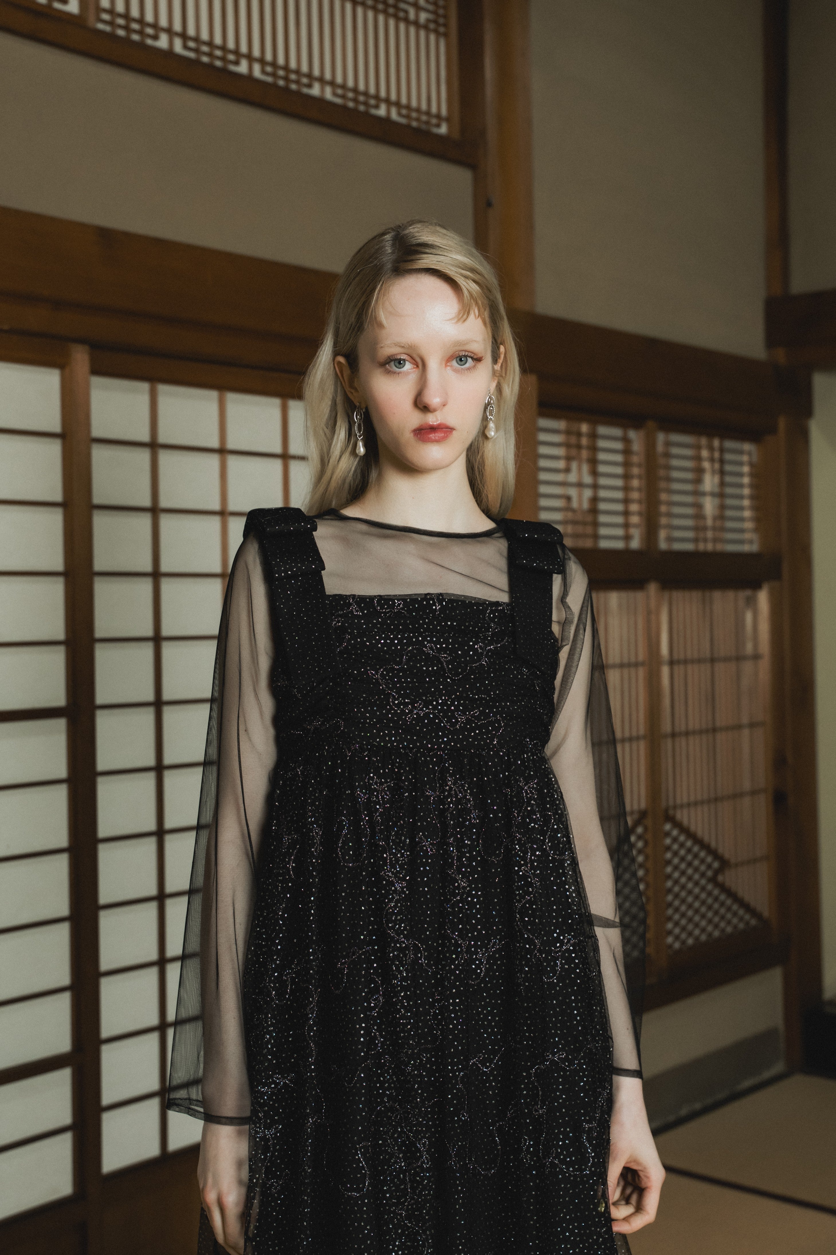 1113 Ribbon tulle dress